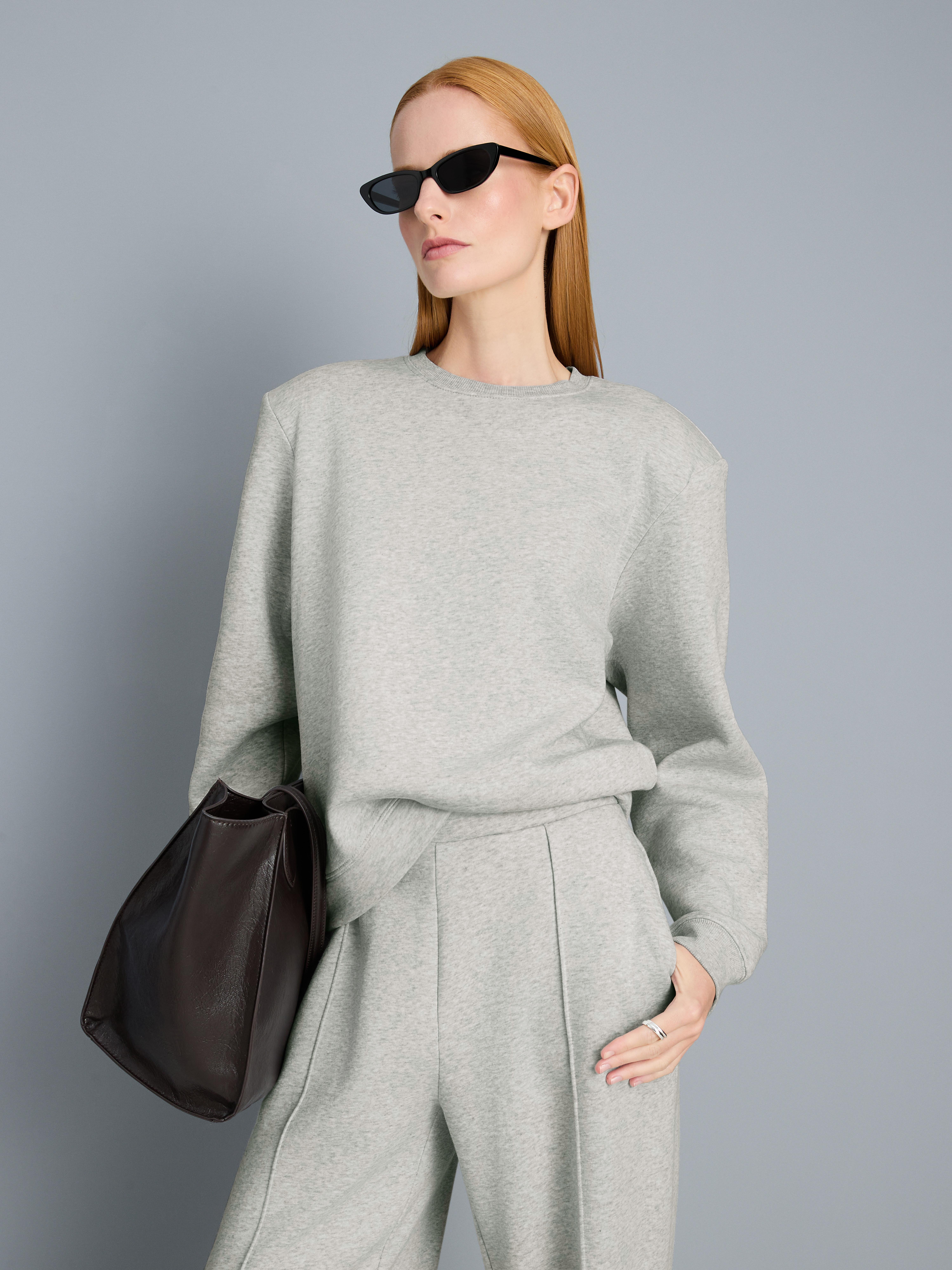 Cotton Rich Shoulder Pad Sweatshirt