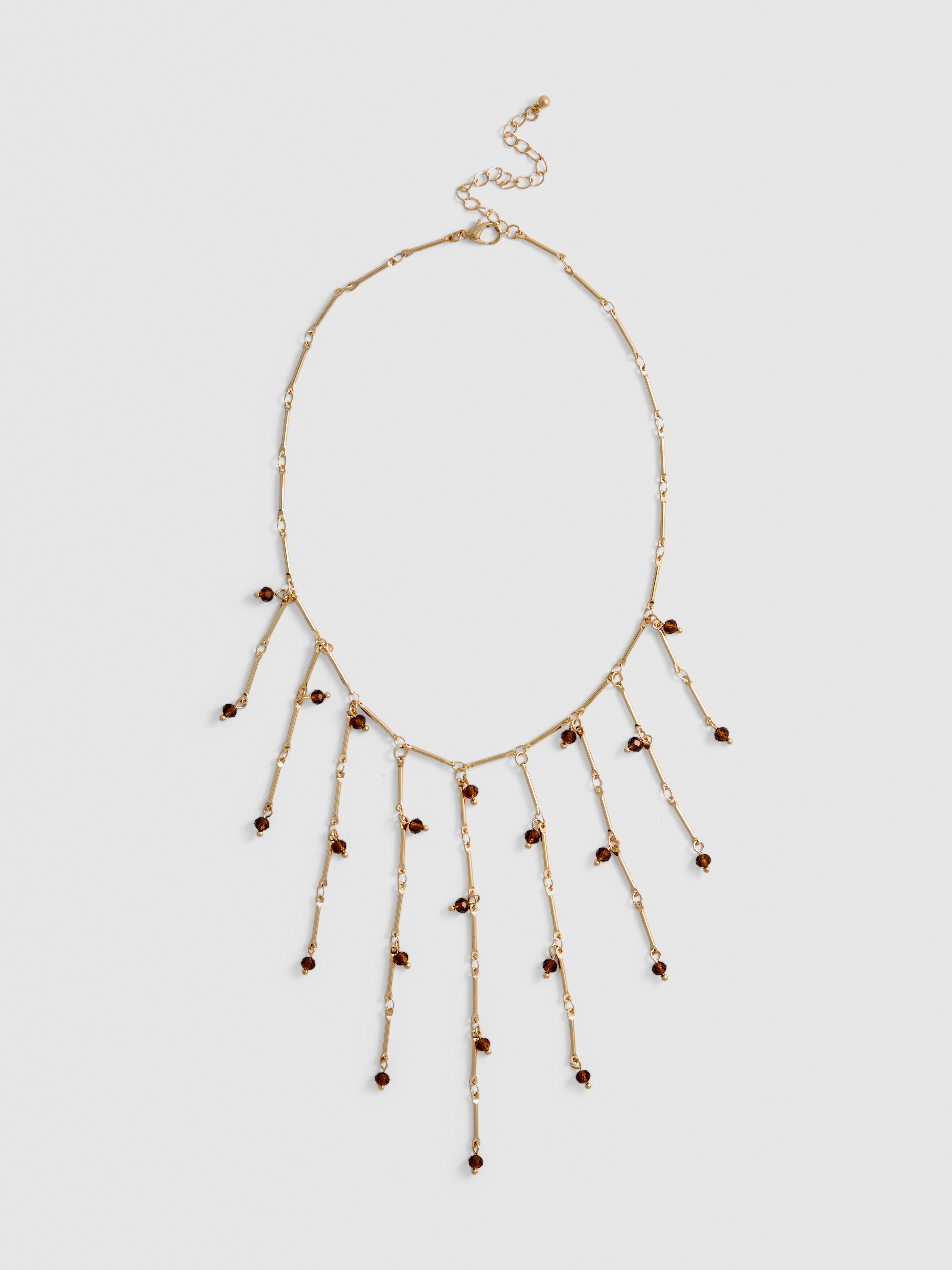 Beaded Fringe Statement Necklace