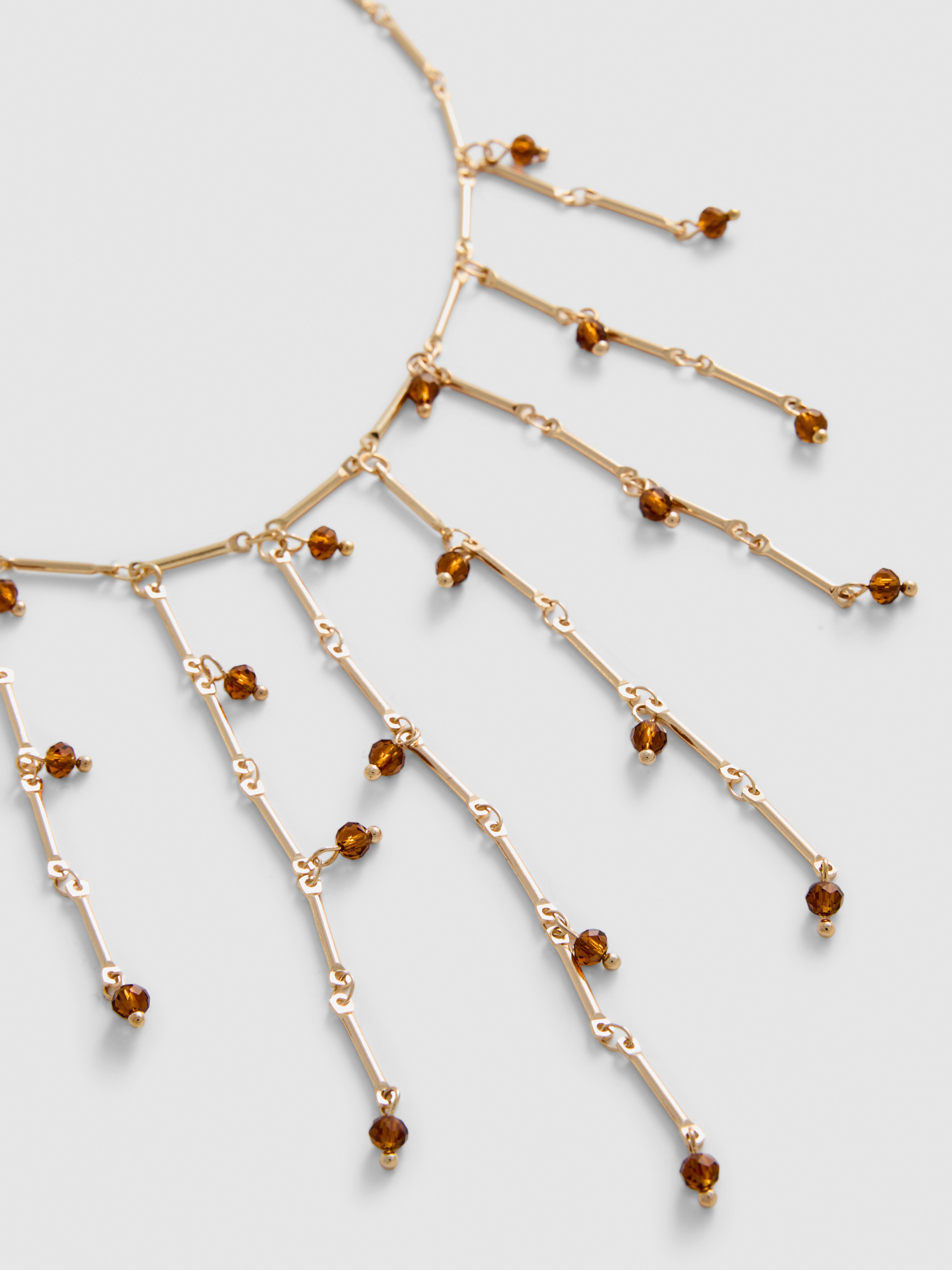 Beaded Fringe Statement Necklace