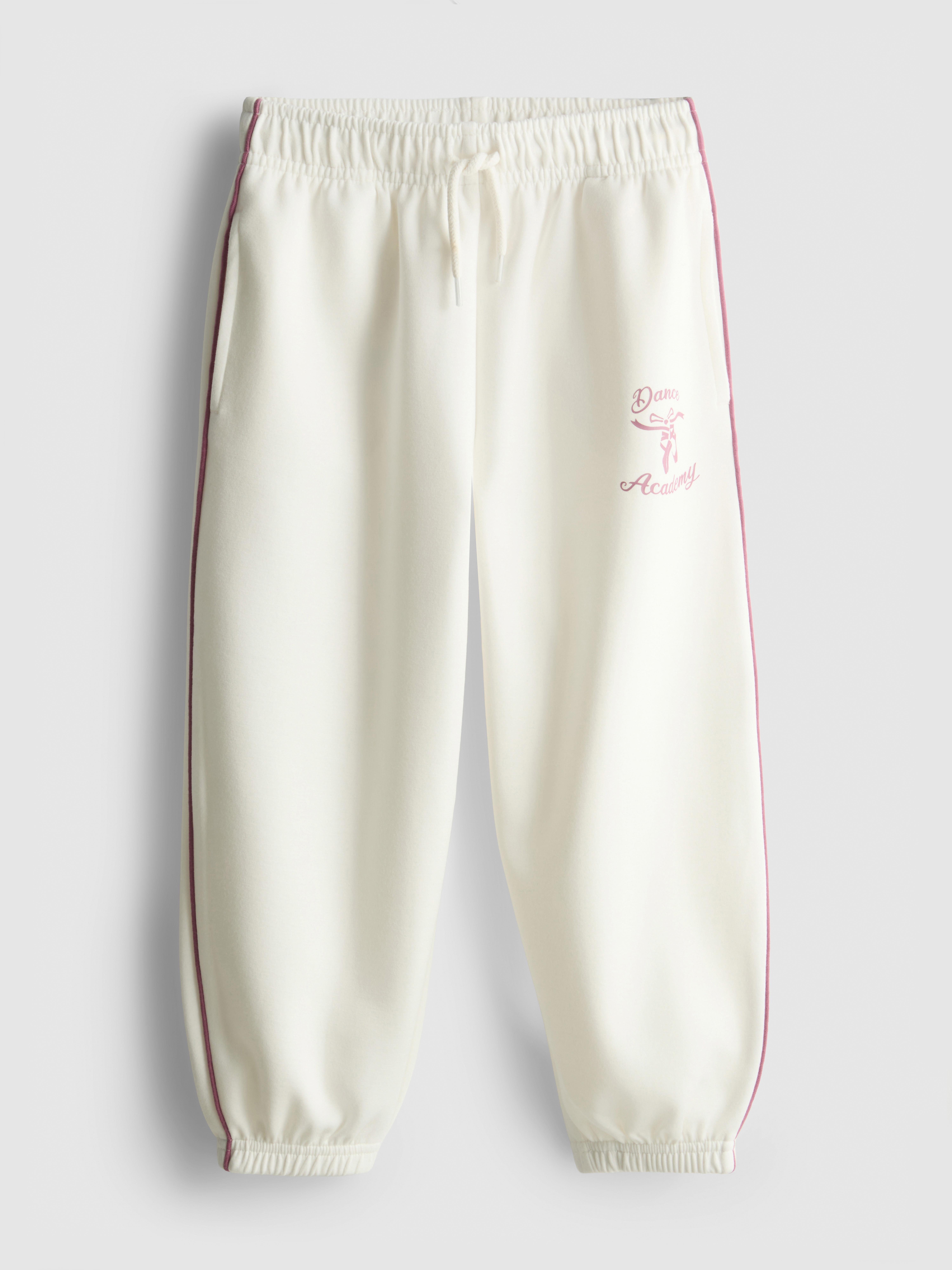 1-9 jr | Sportieve scuba-joggingbroek met boorden - Ecru - Meisjes
