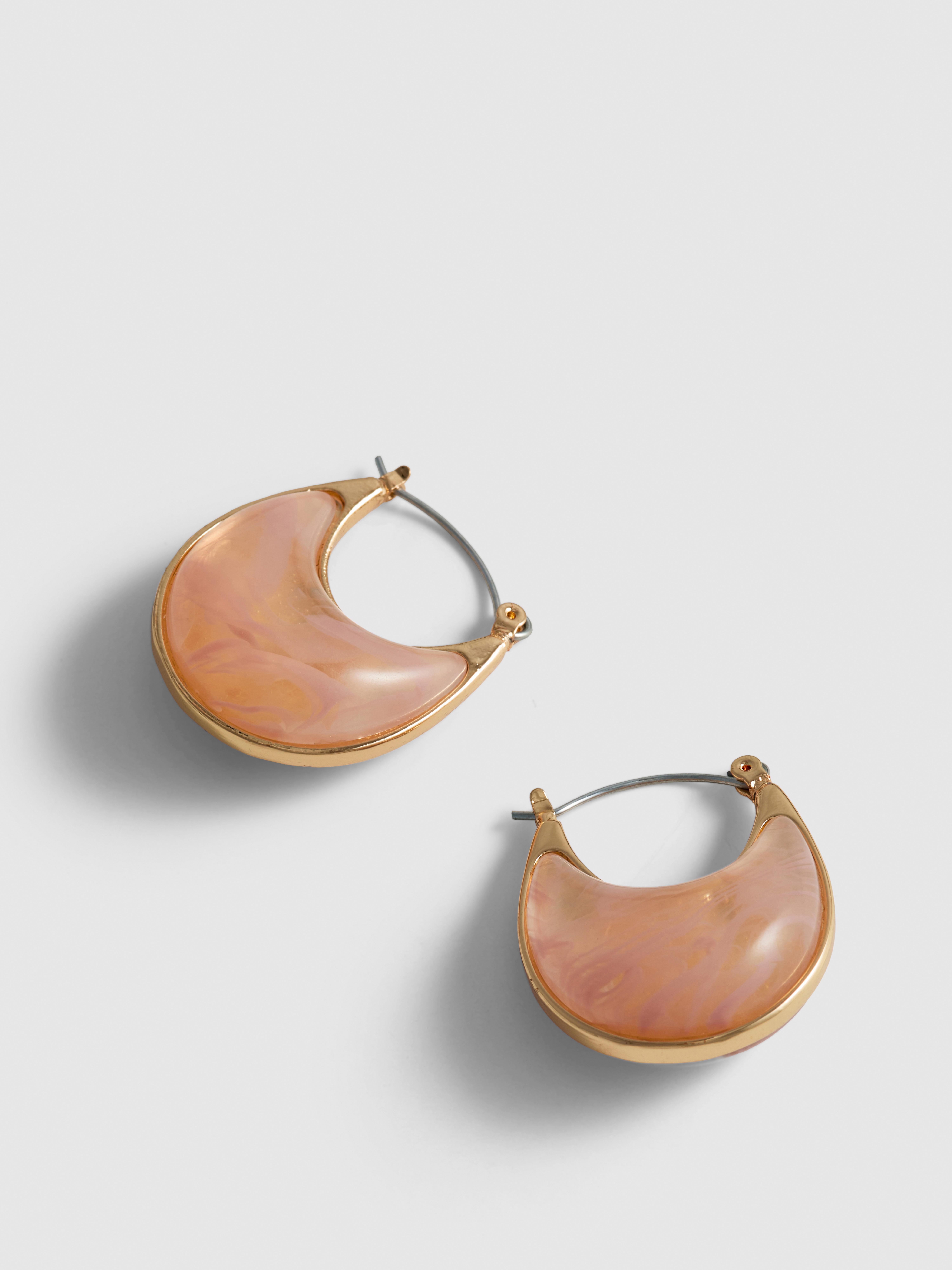Gold-Tone Resin Hoop Earrings