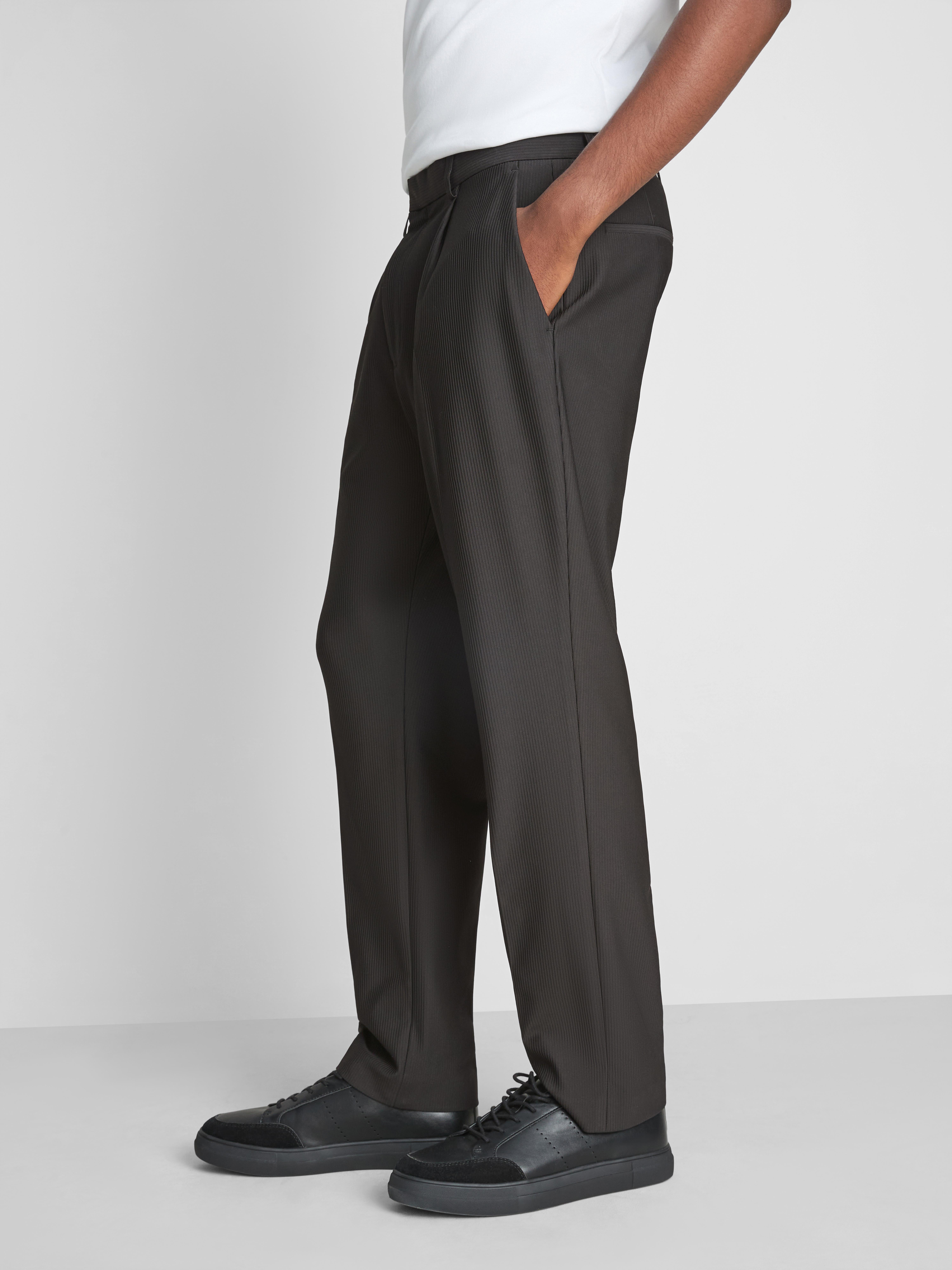 The Edit Regular Fit Plissé Suit Pants