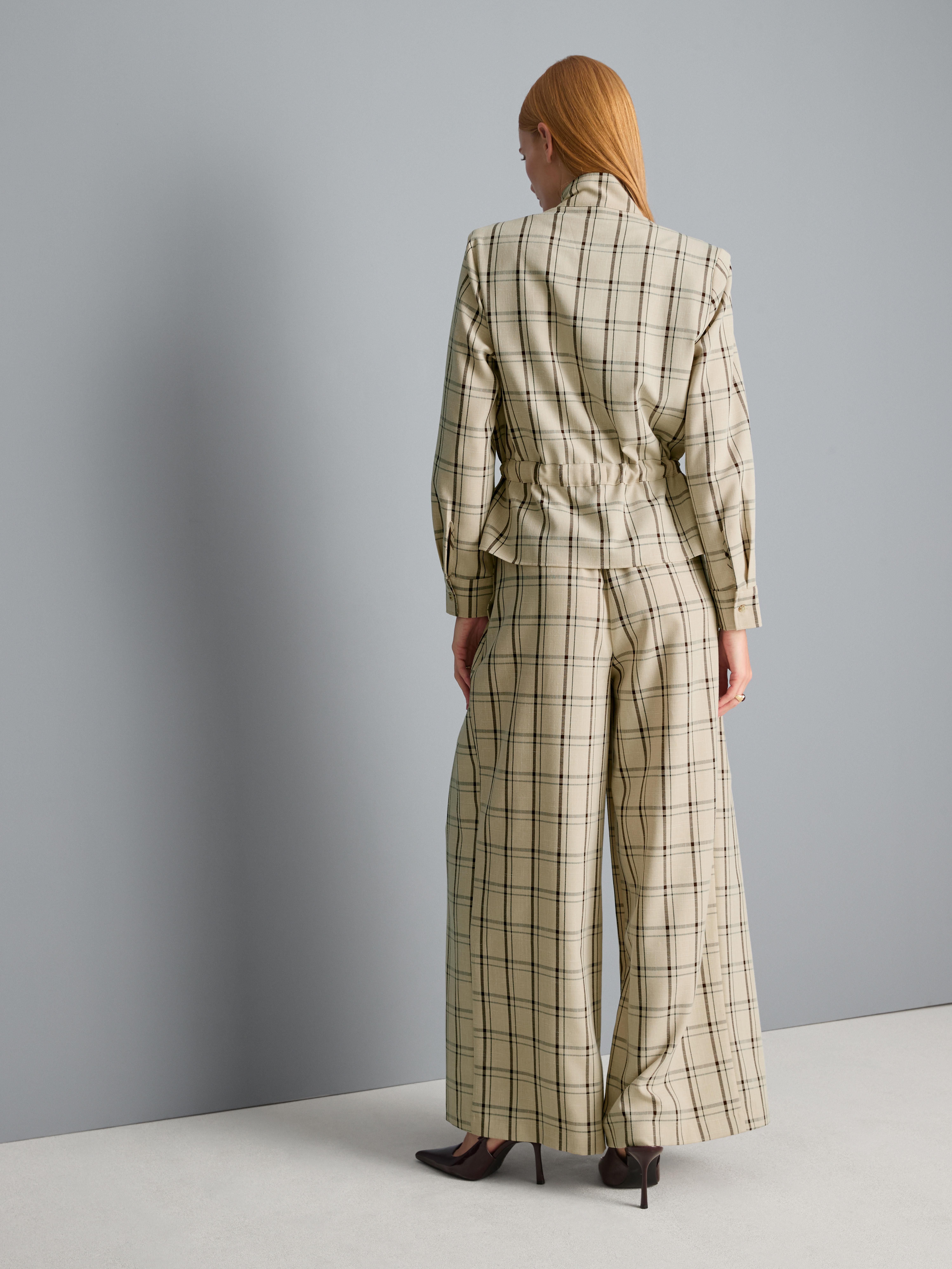 Tie-Front Checkered Shirt