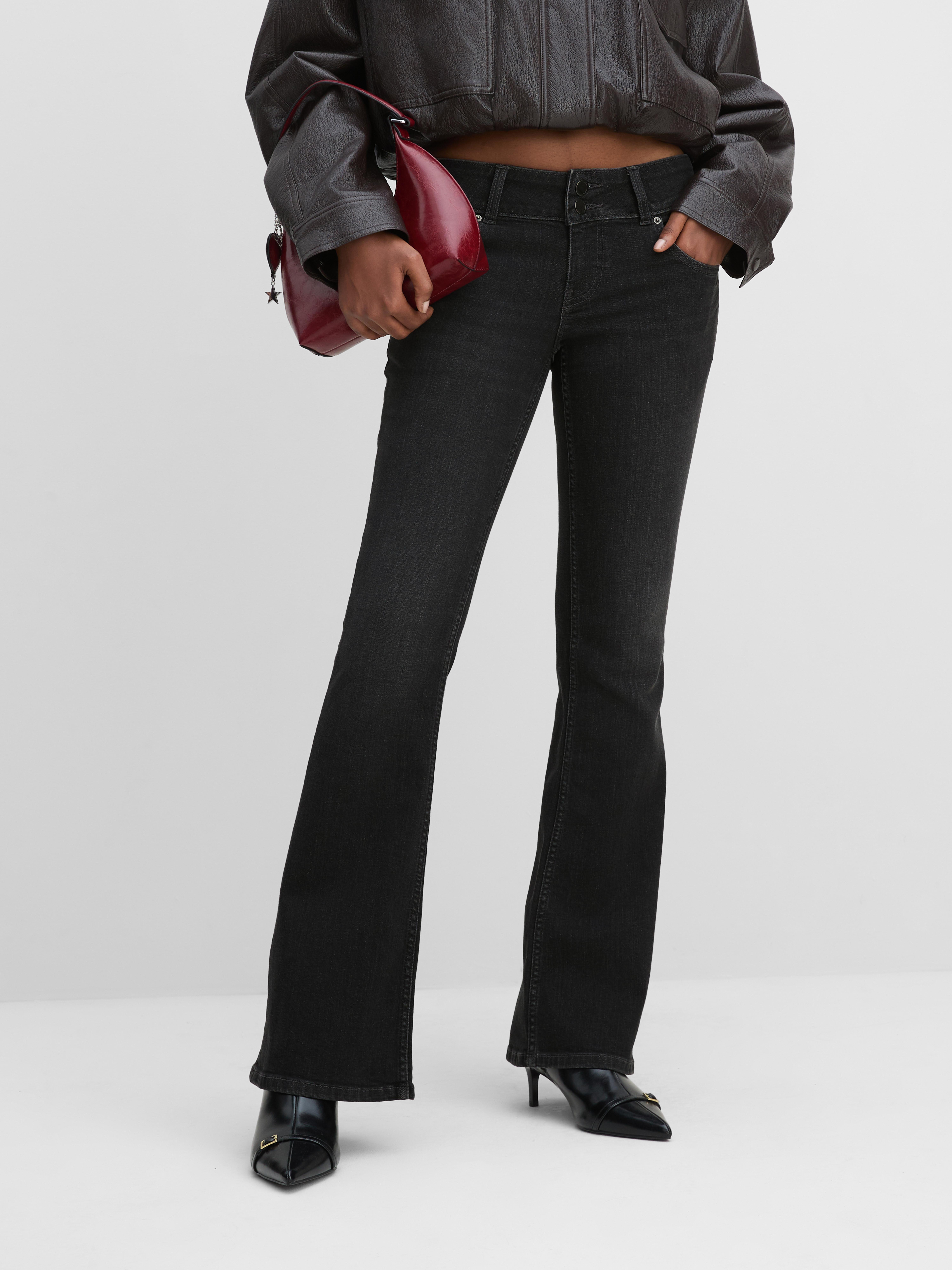 Cotton-Rich Low Rise Flare Jeans