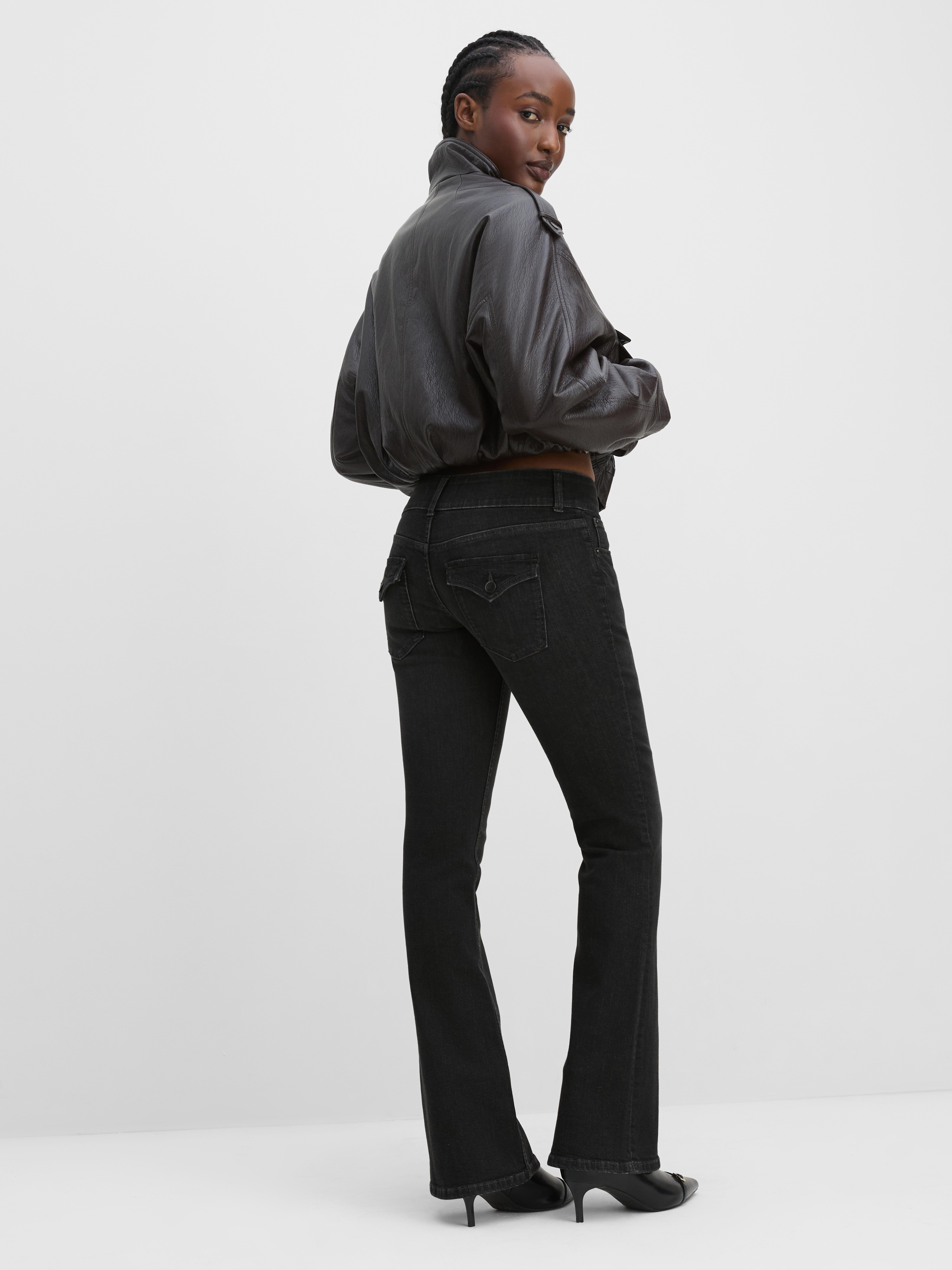 Cotton-Rich Low Rise Flare Jeans