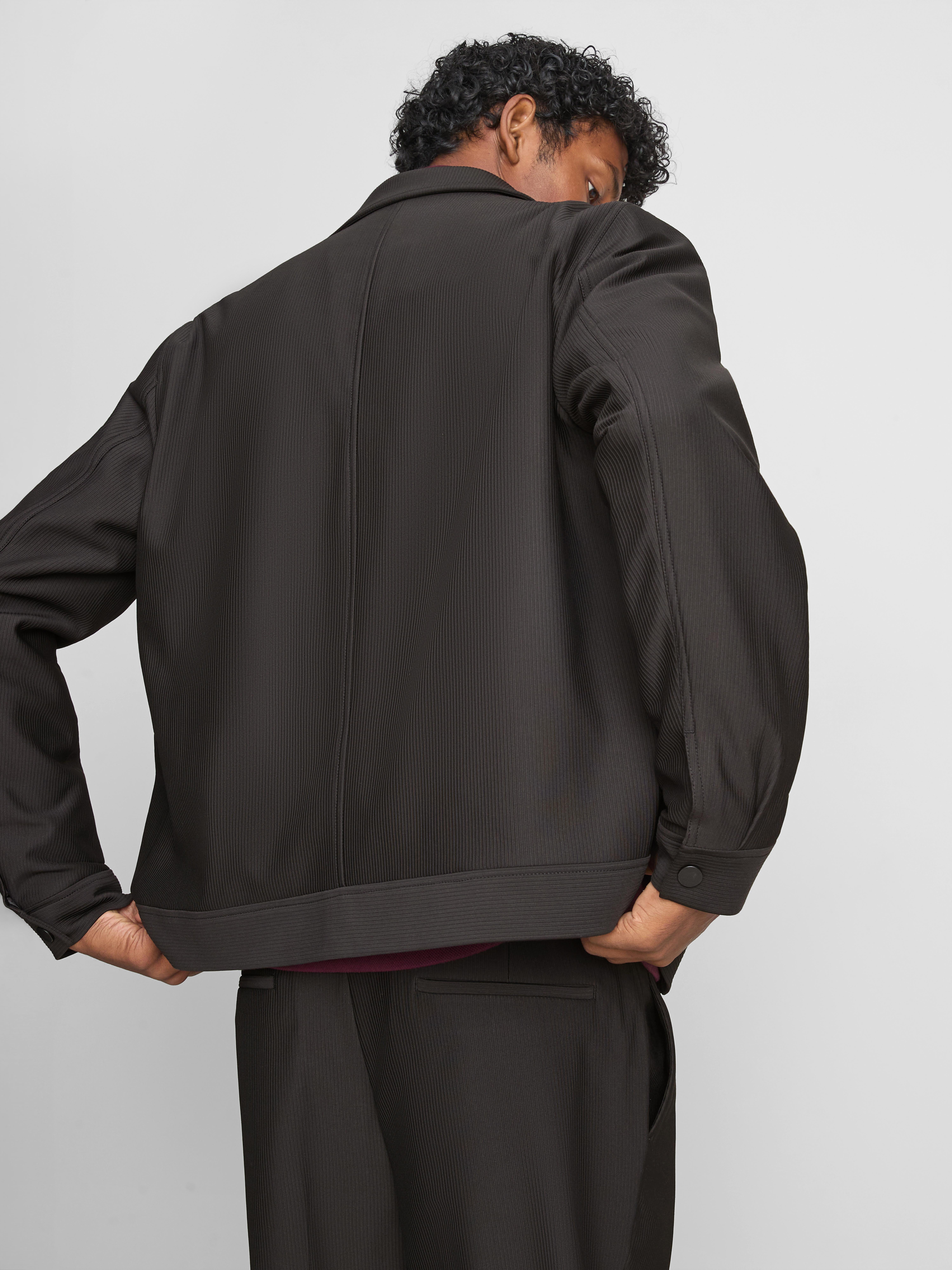 The Edit Regular Fit Plissé Zip Jacket