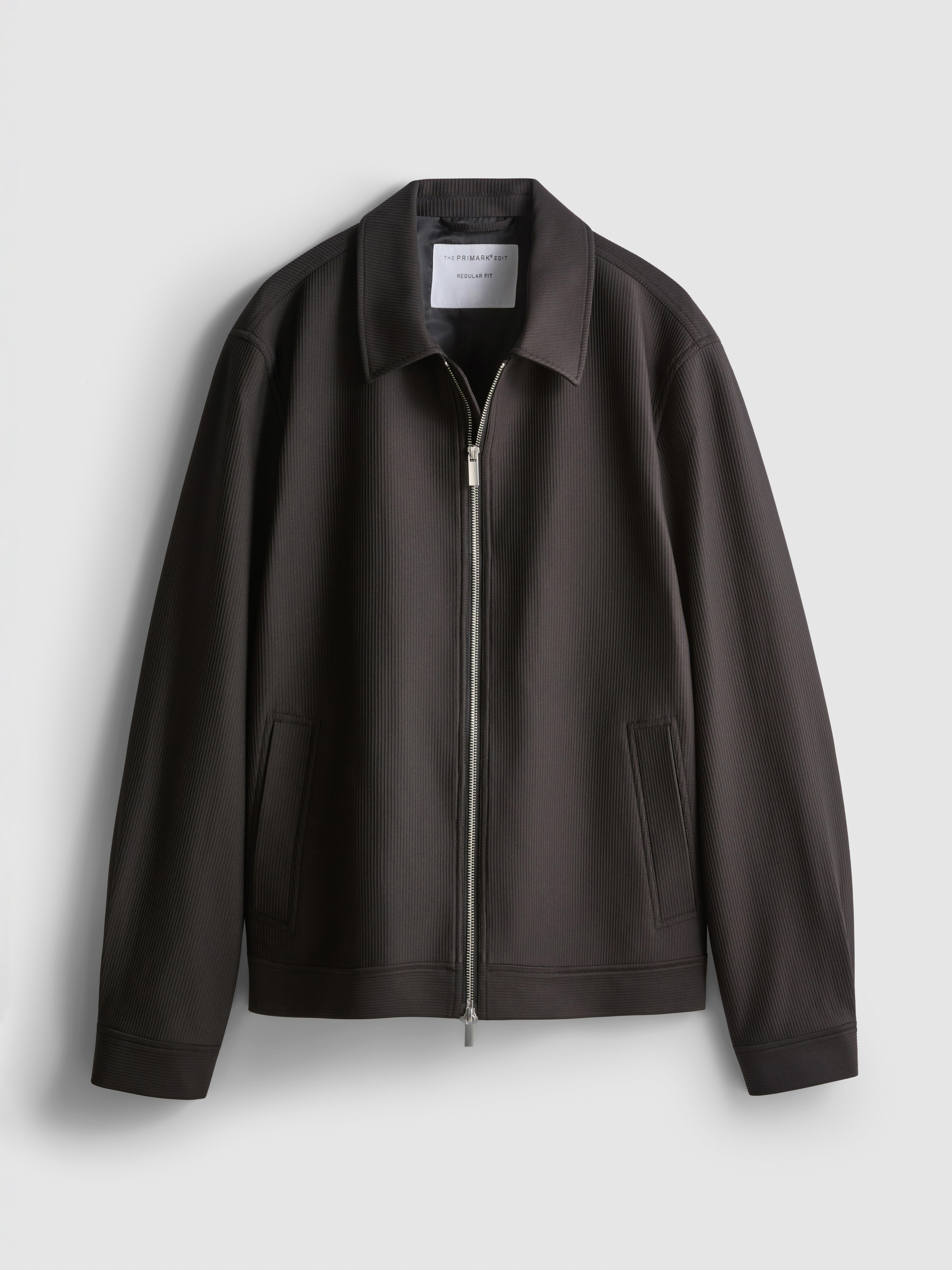 The Edit Regular Fit Plissé Zip Jacket