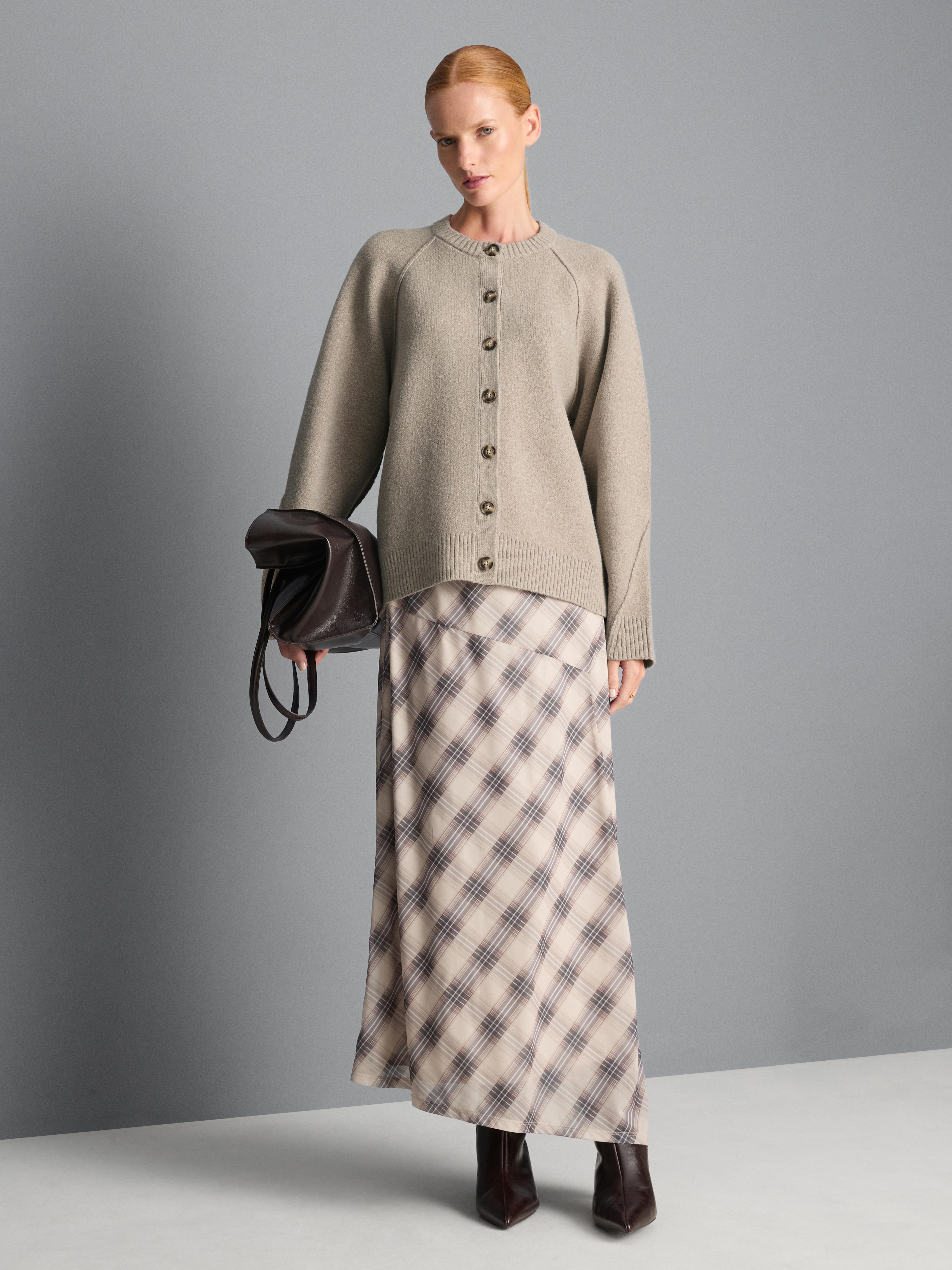 Relaxed Seam Detail Cardigan