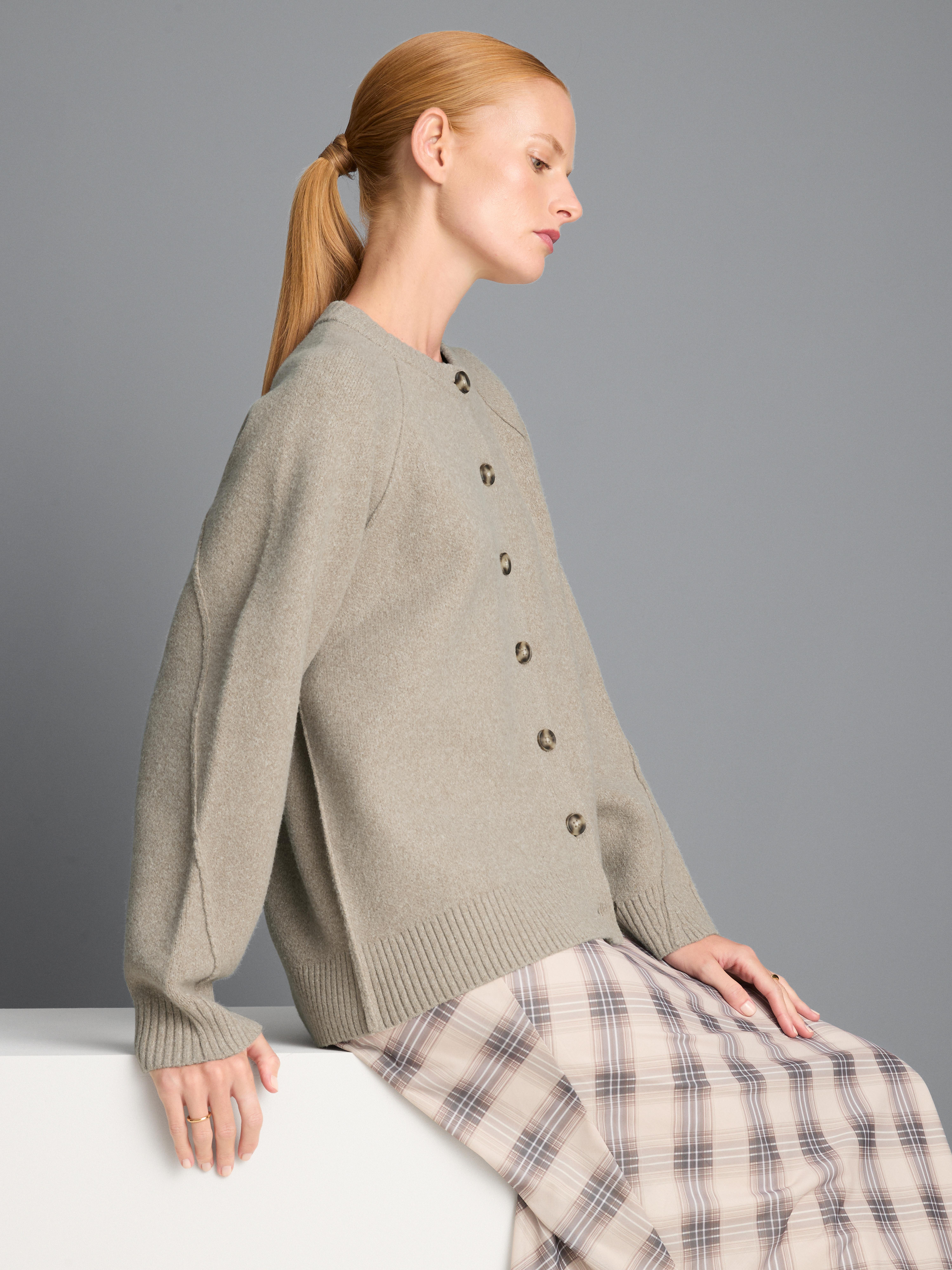 Relaxed Seam Detail Cardigan