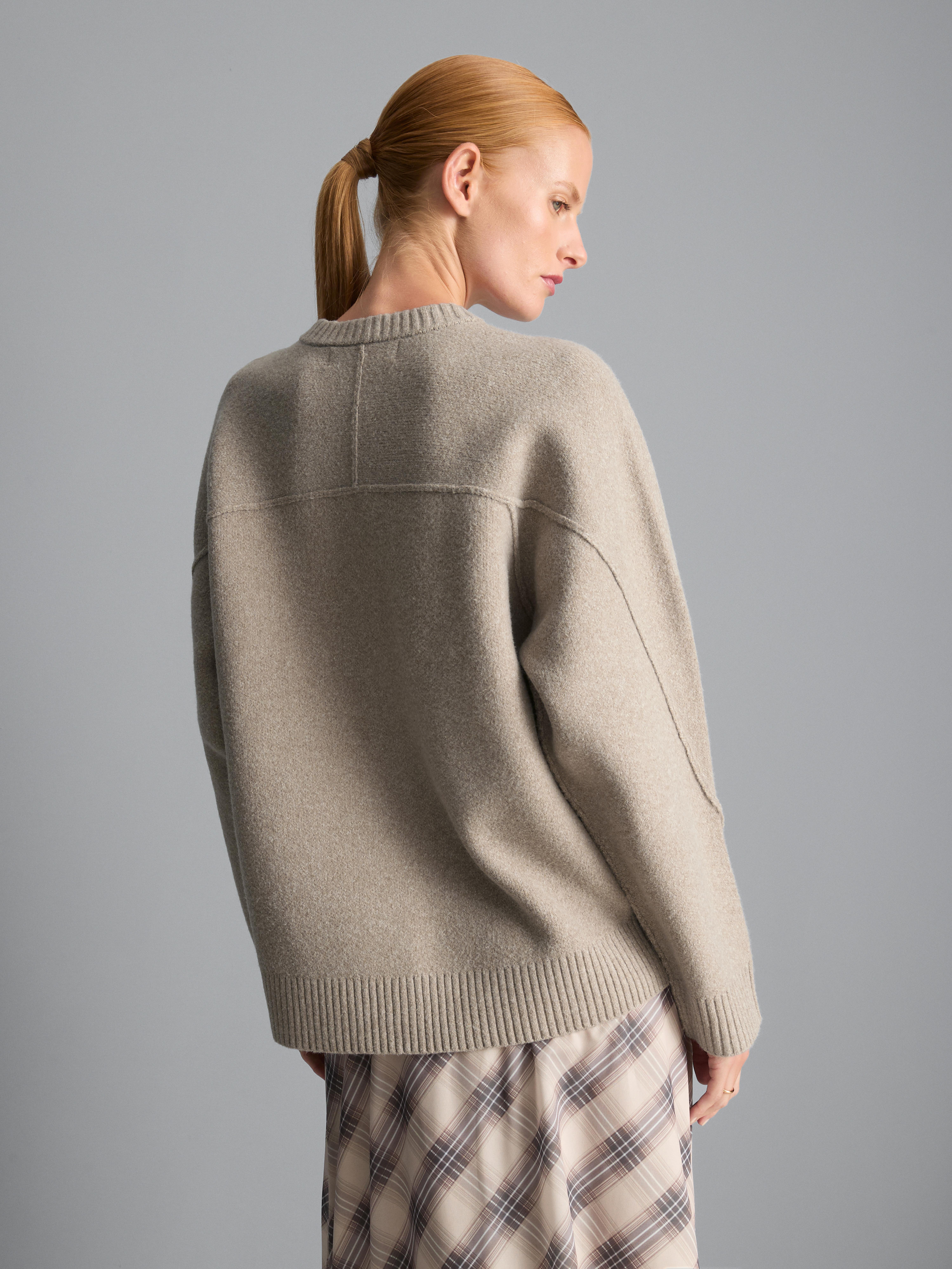 Relaxed Seam Detail Cardigan