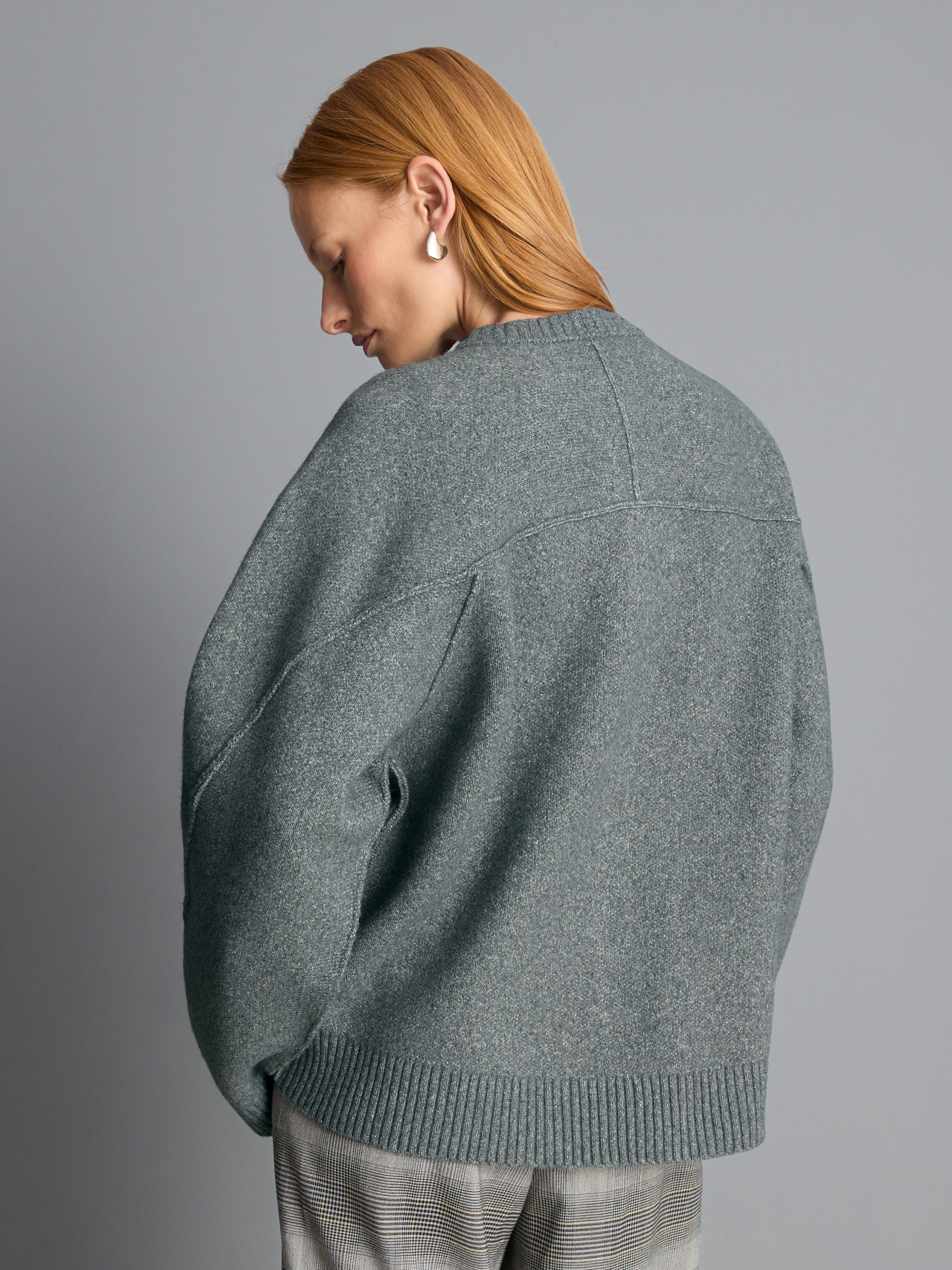 Relaxed Seam Detail Cardigan