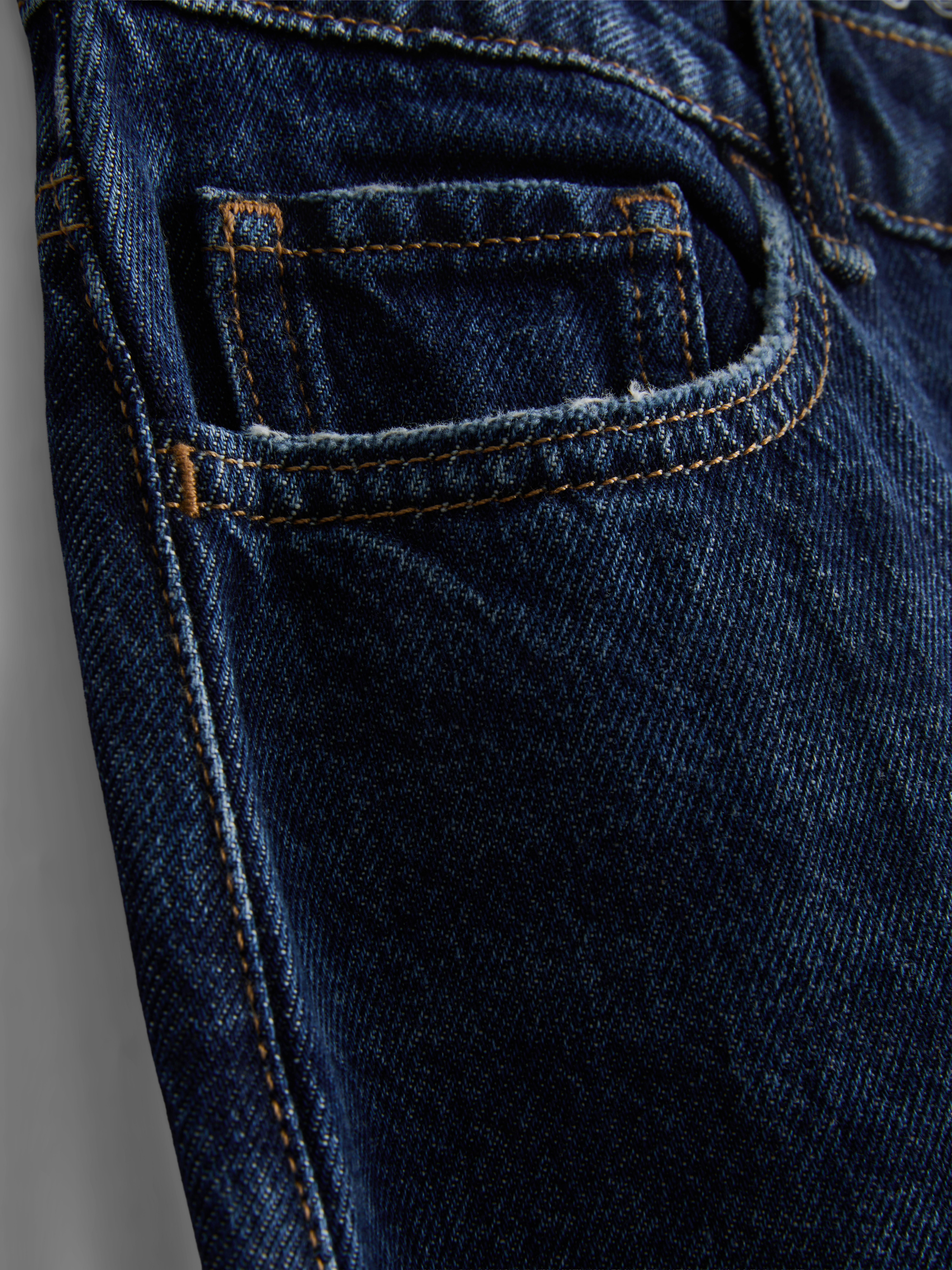 Cotton Denim Barrel-Leg Jeans