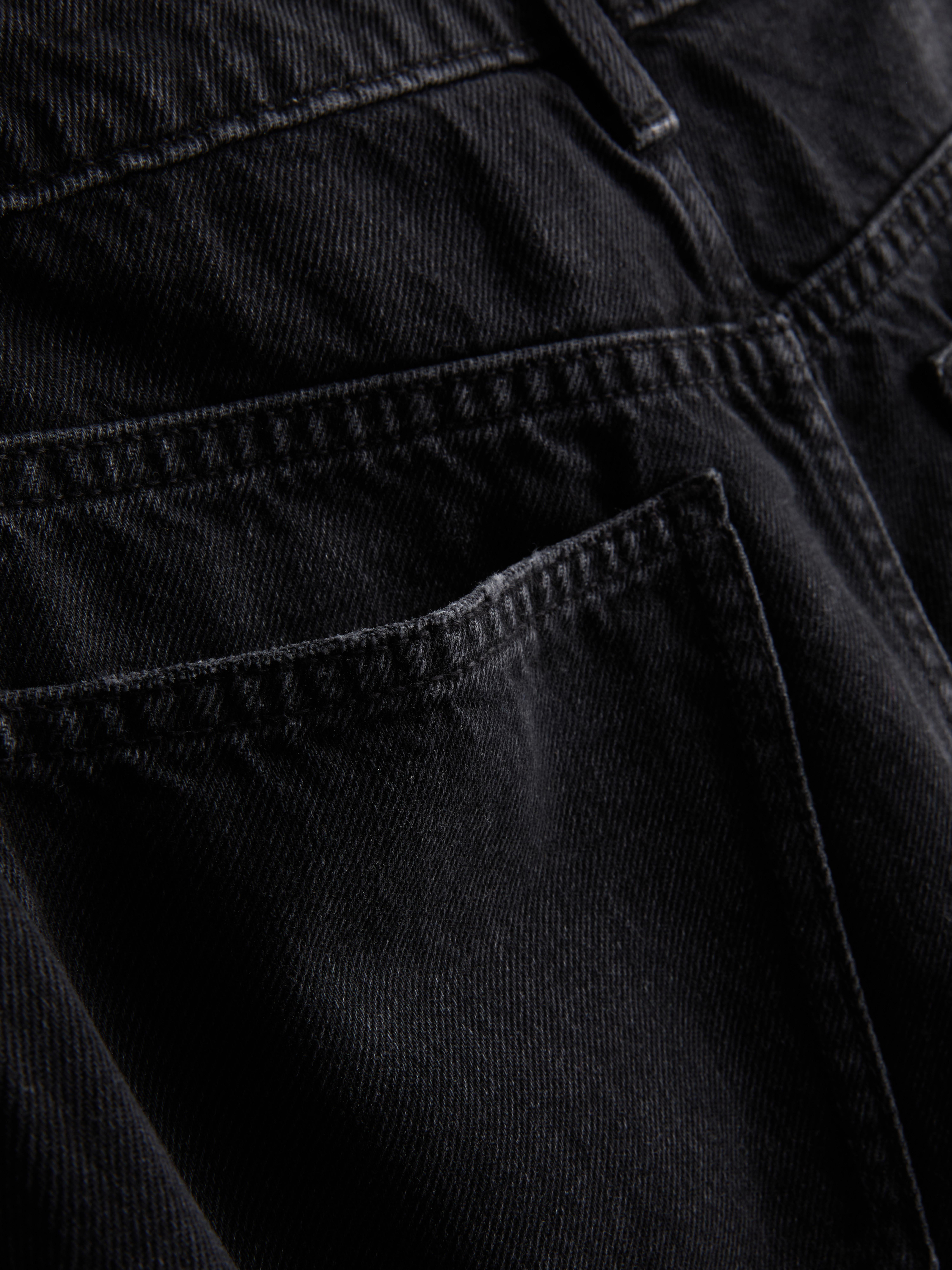 Cotton Denim Barrel-Leg Jeans