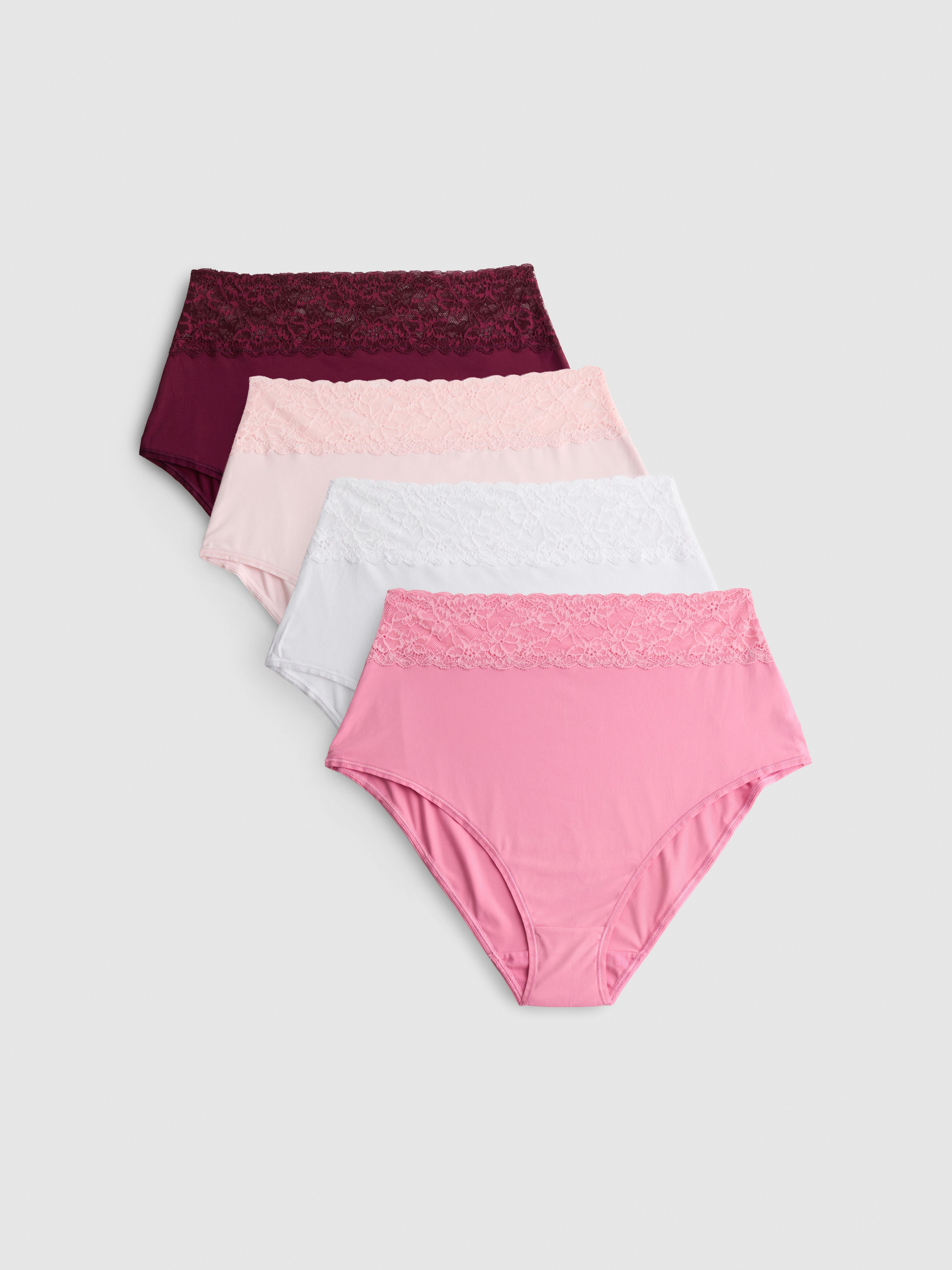 4er-Pack Hochbundslips aus Spitze