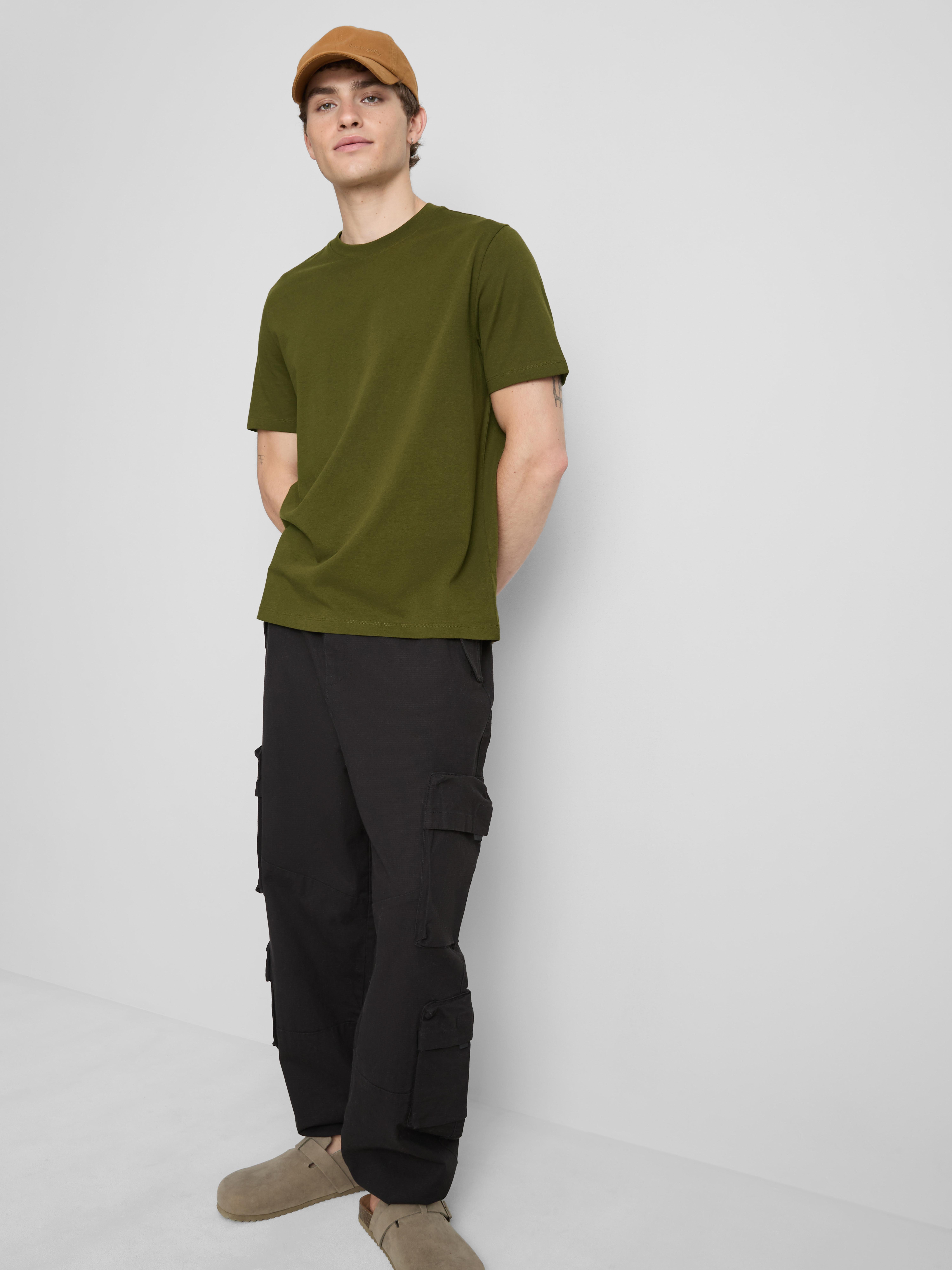Pure Cotton Regular-Fit T-Shirt Olive