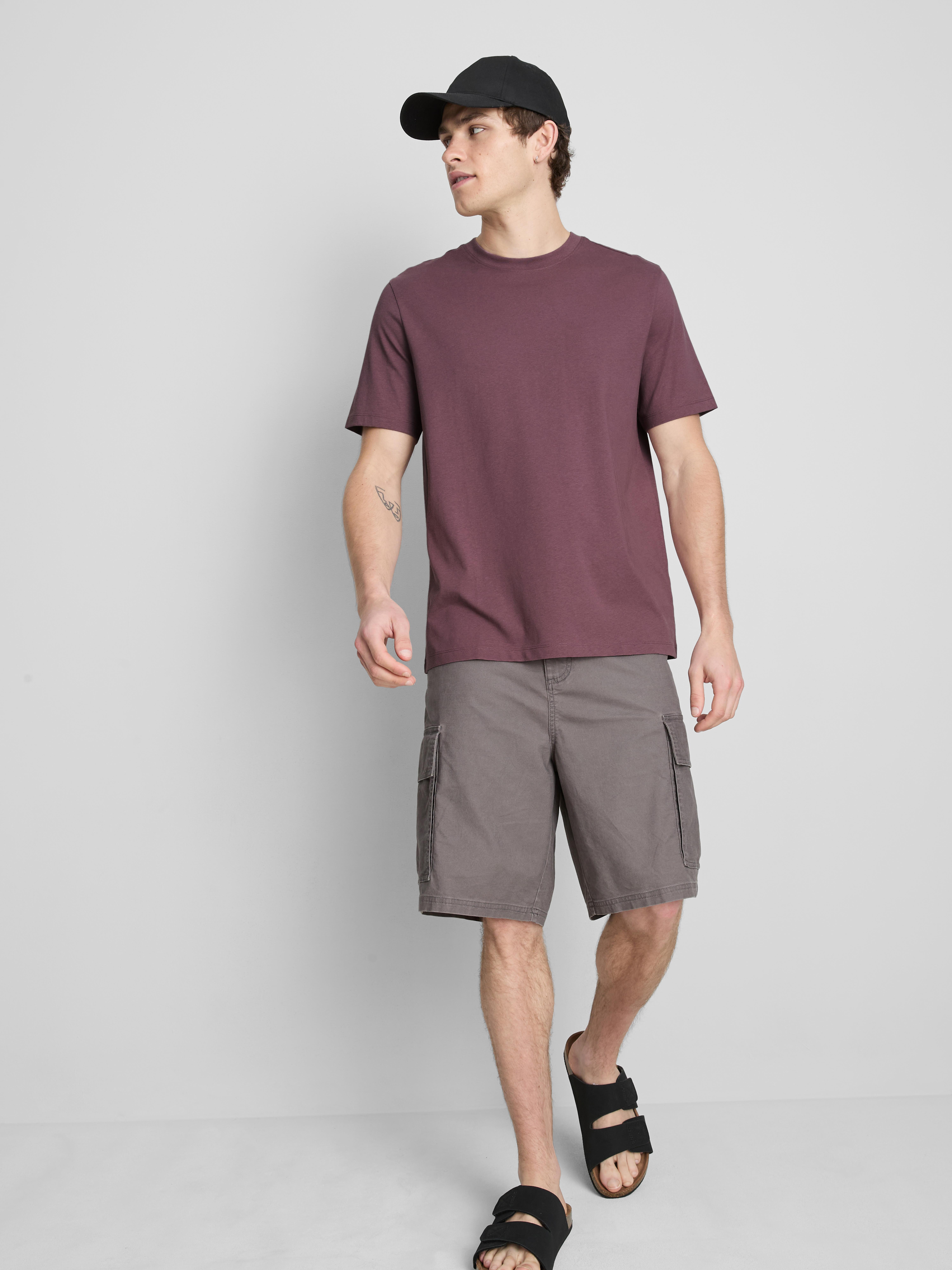 Pure Cotton Regular-Fit T-Shirt Plum