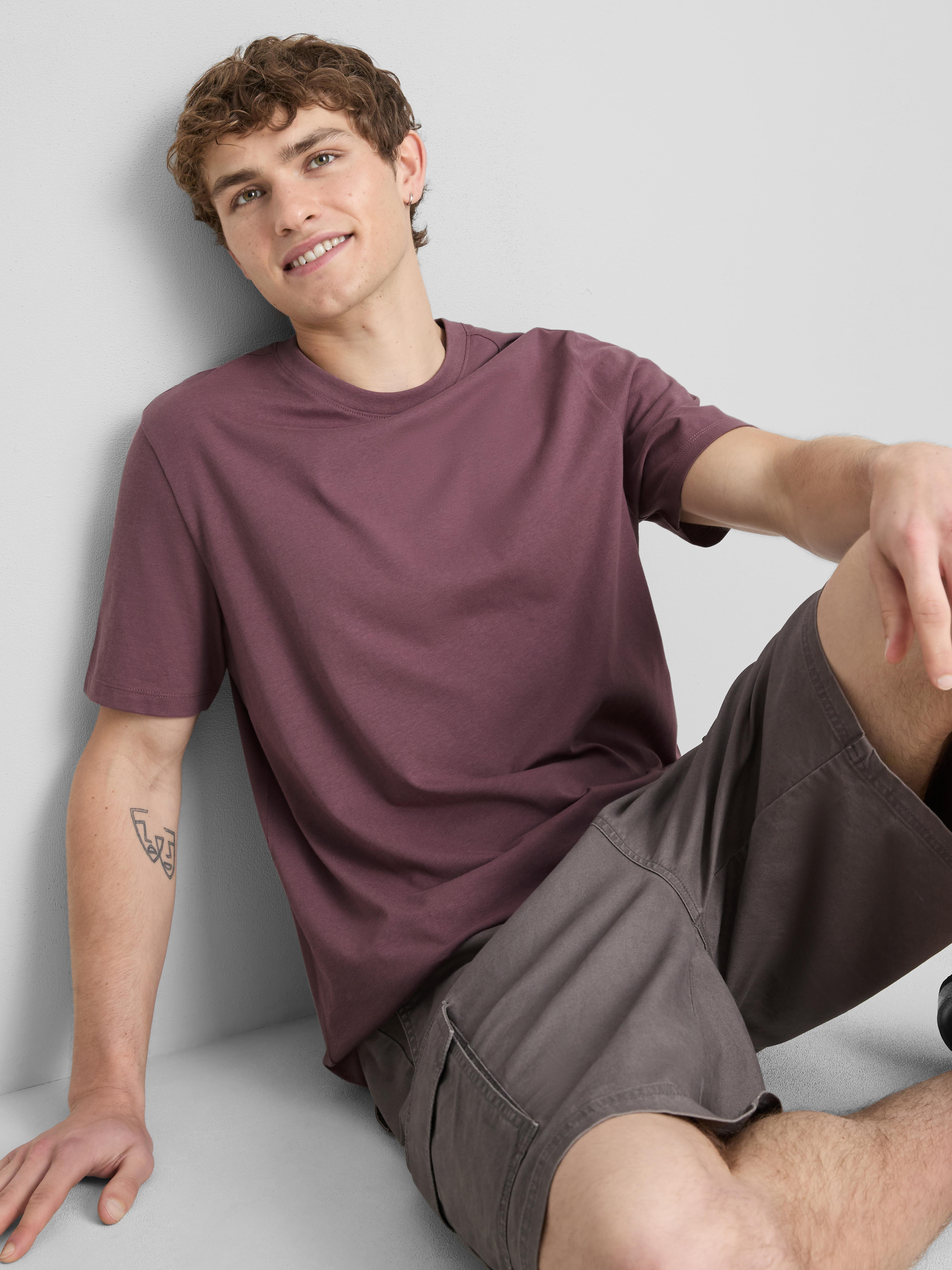 Tricou din bumbac pur cu croială clasică