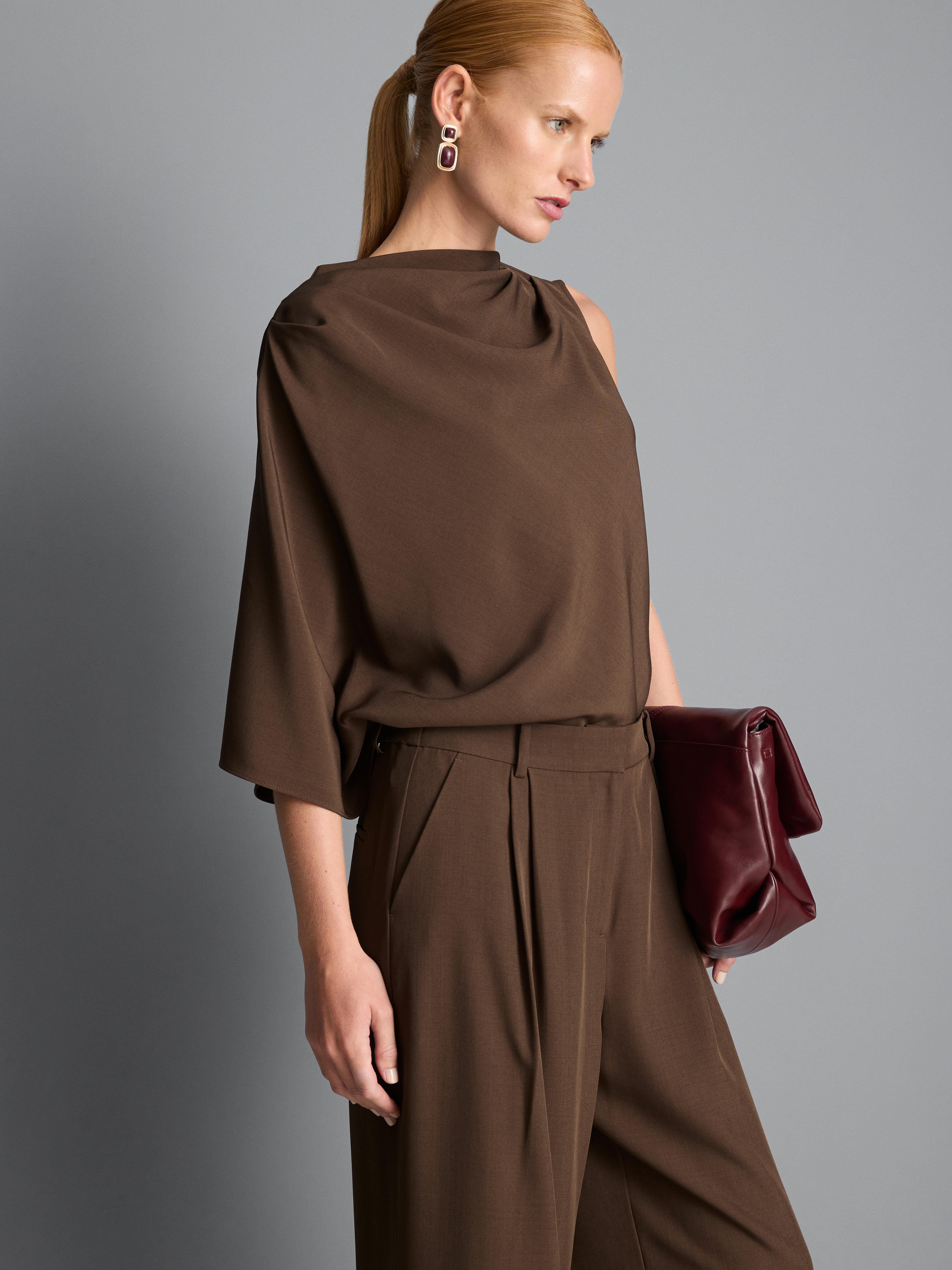 High Waisted Pleated Wide Leg Pants
