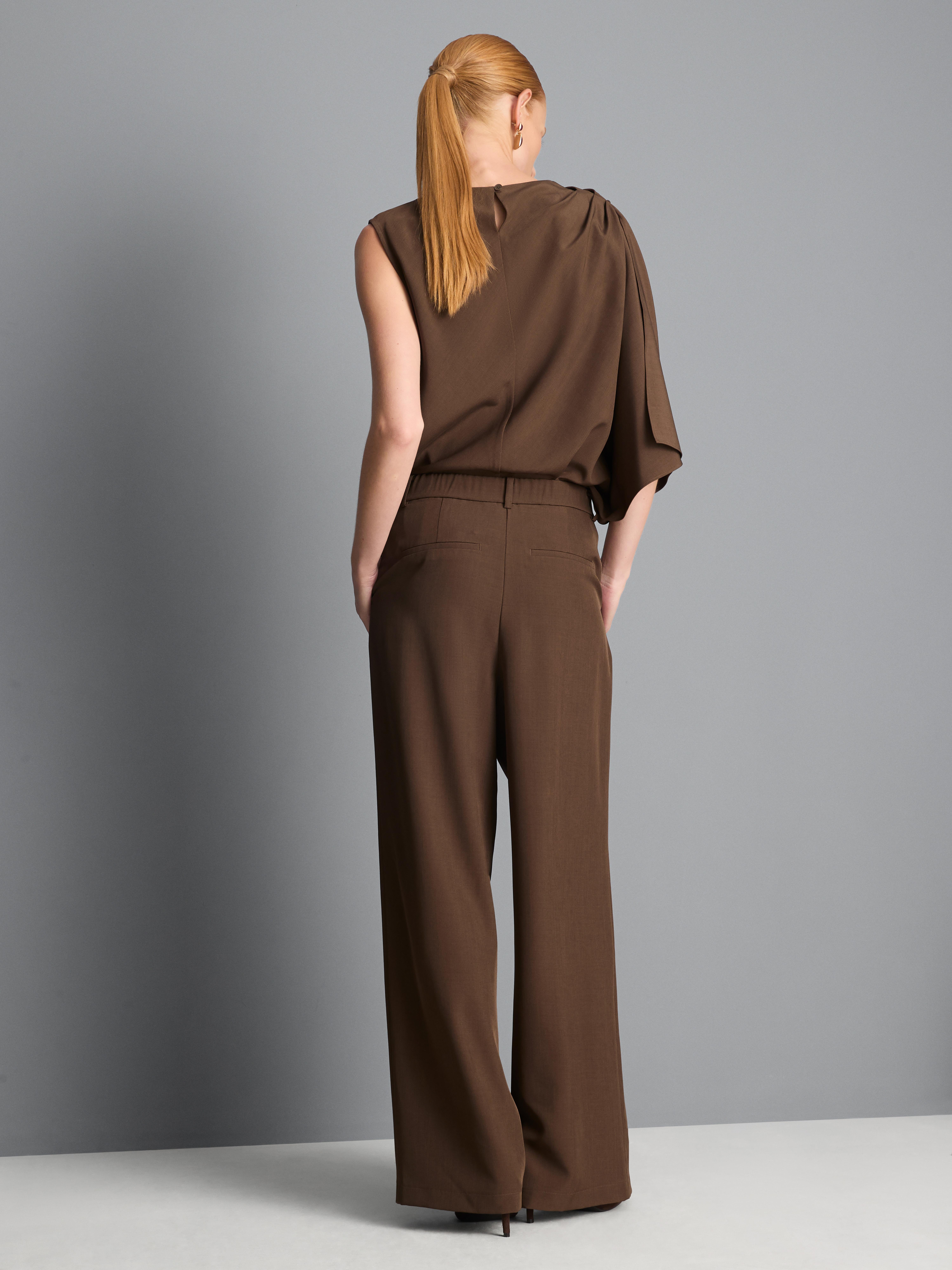 High Waisted Pleated Wide Leg Pants