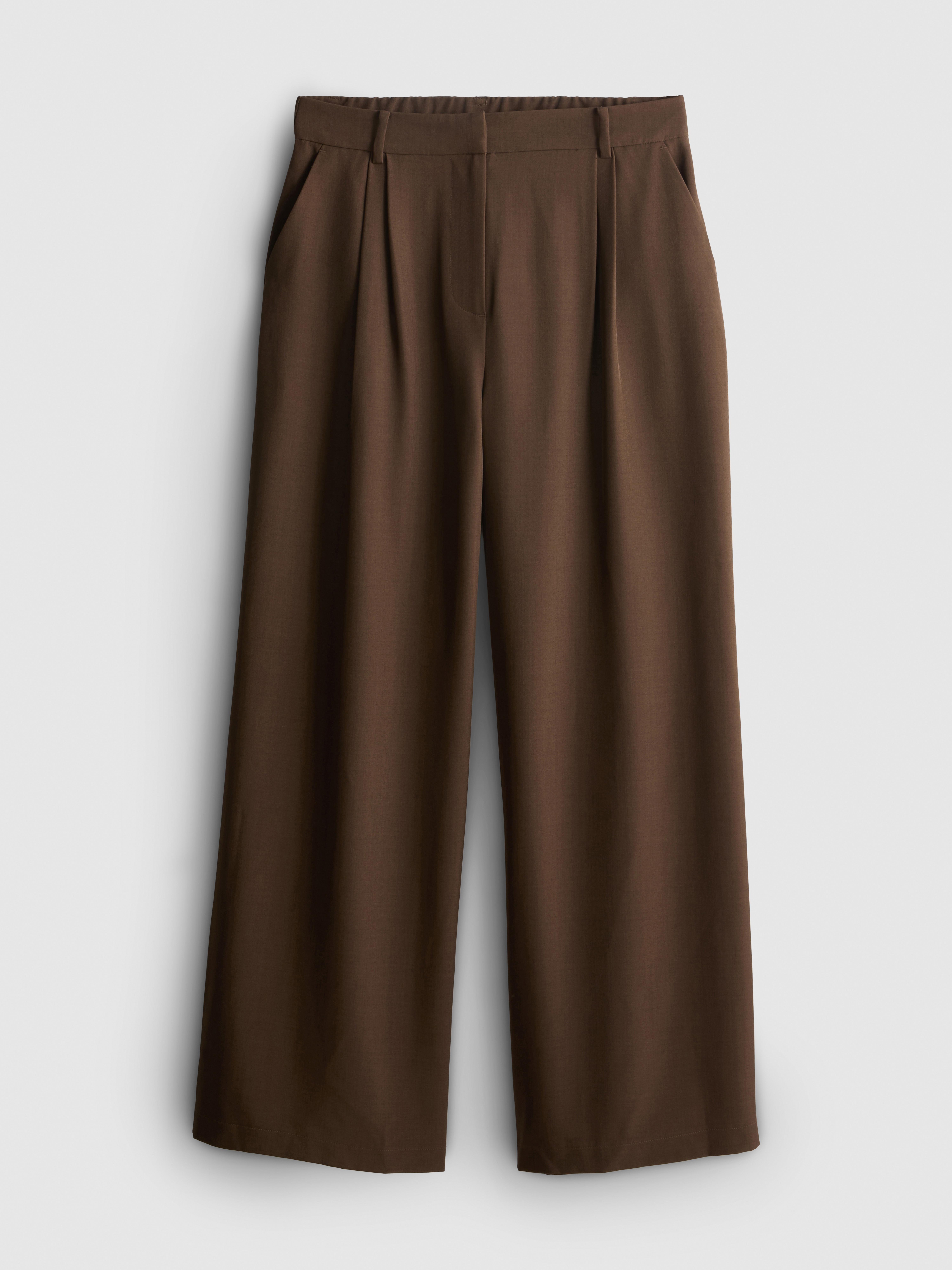 High Waisted Pleated Wide Leg Pants