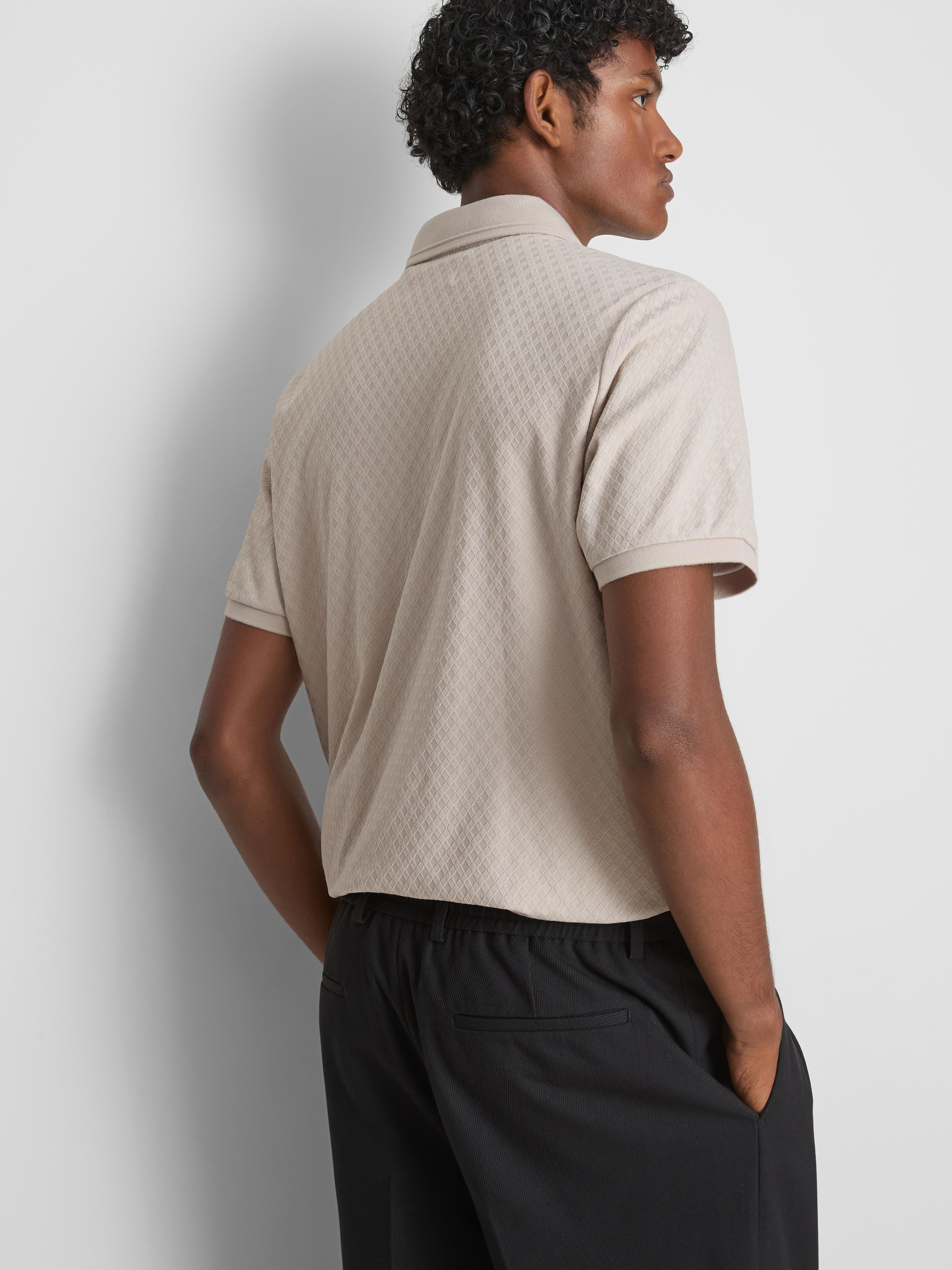 The Edit Textured Zip Polo Shirt