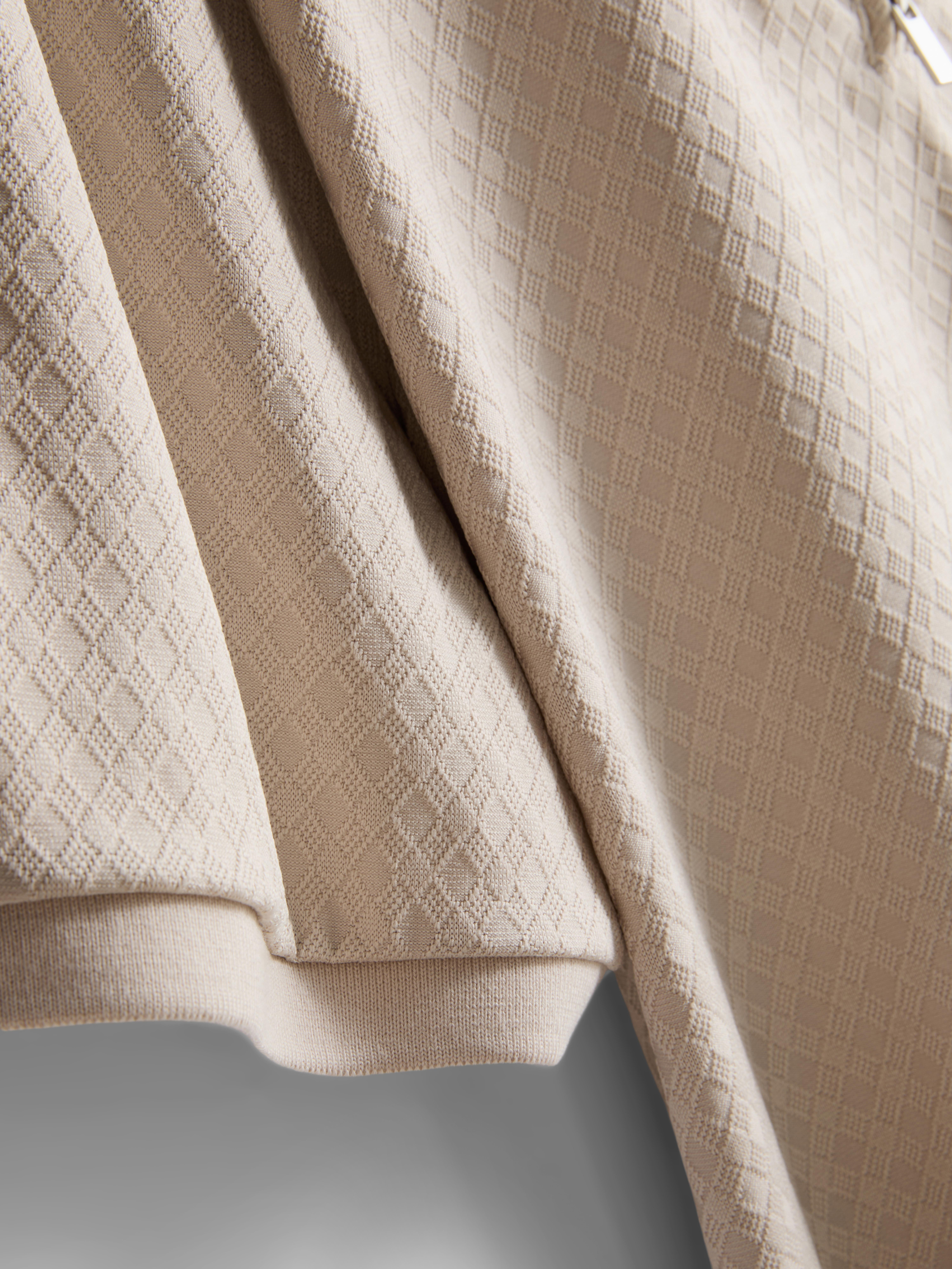 The Edit Textured Zip Polo Shirt