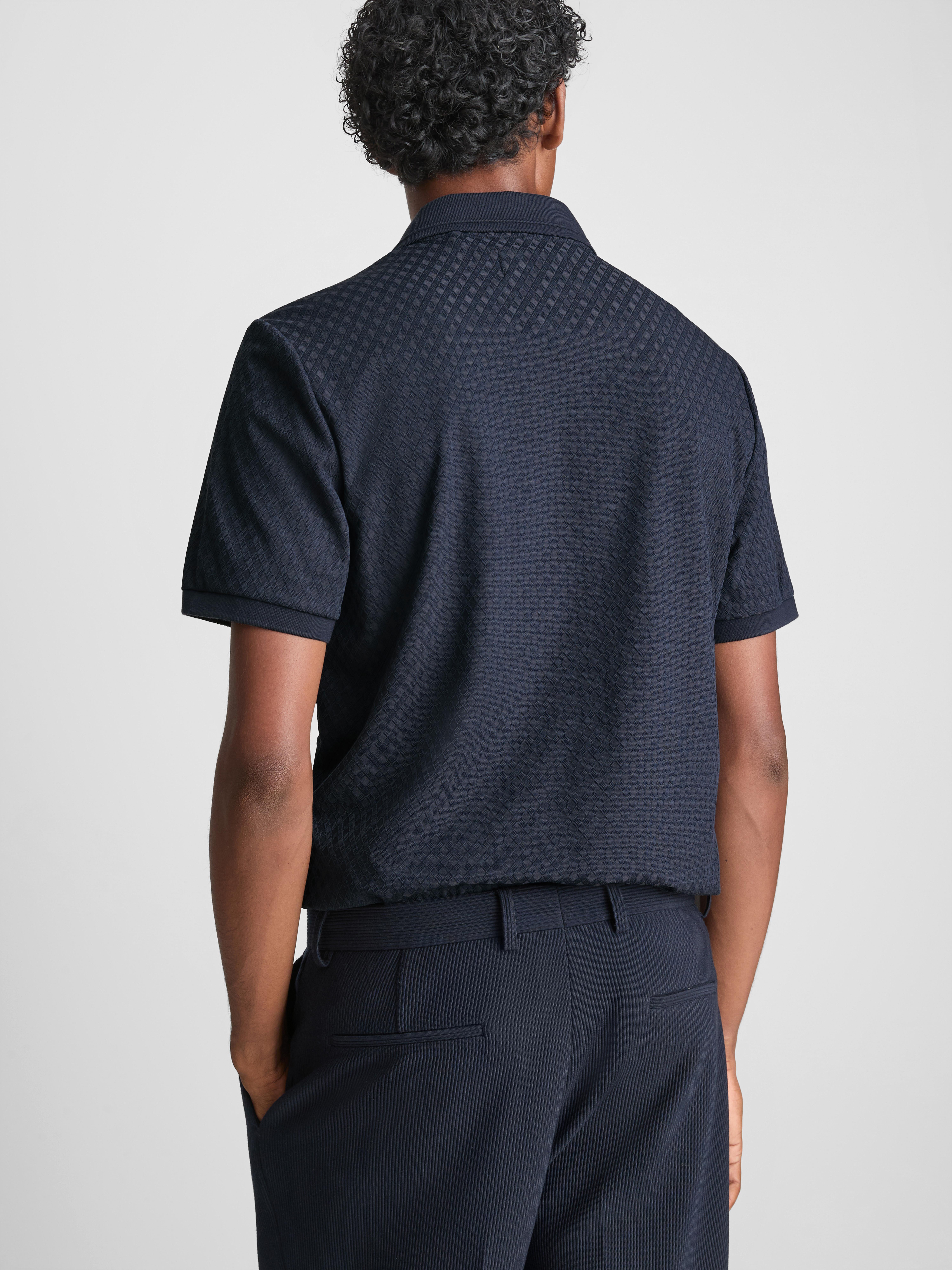 The Edit Textured Zip Polo Shirt