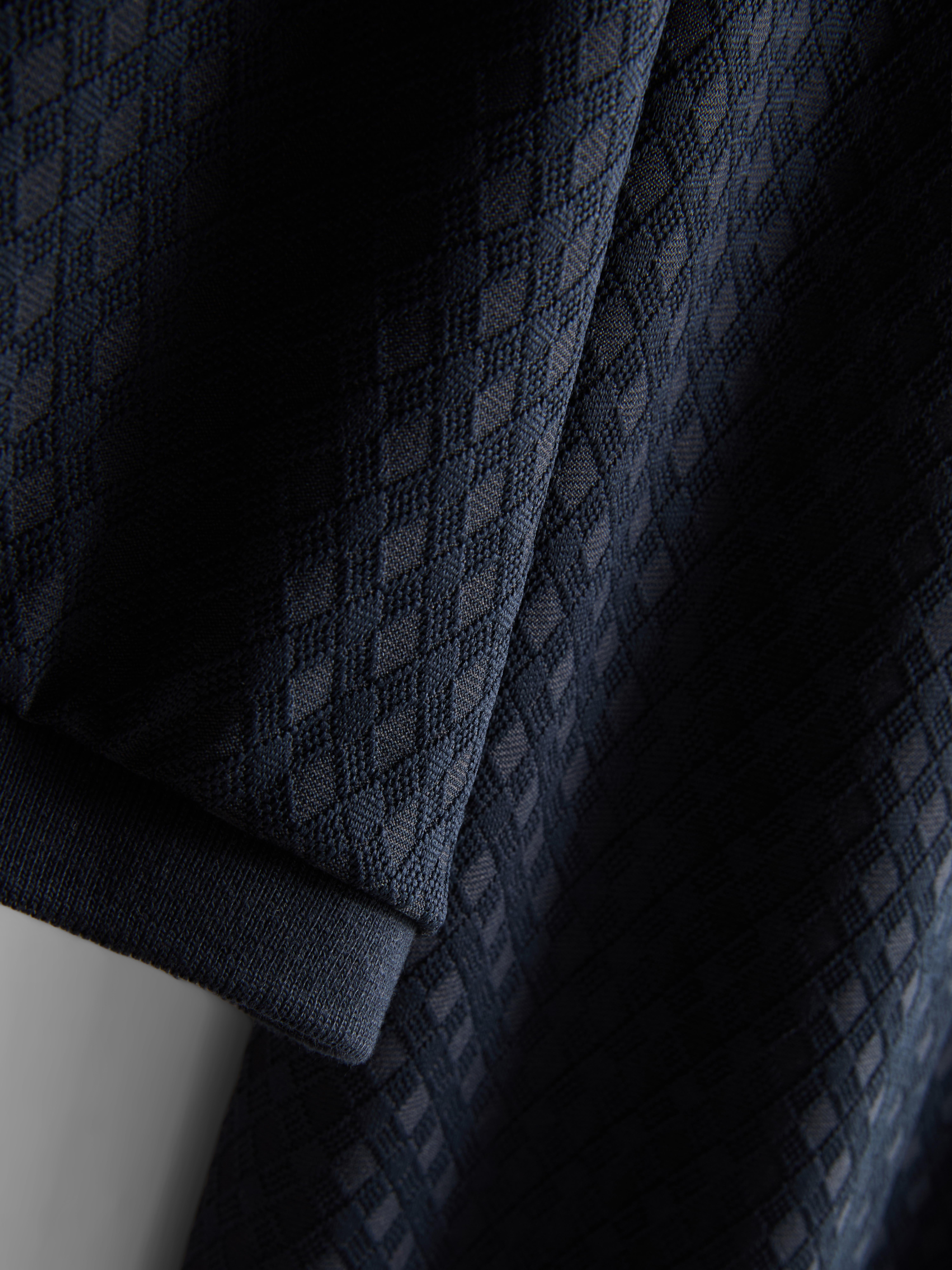 The Edit Textured Zip Polo Shirt