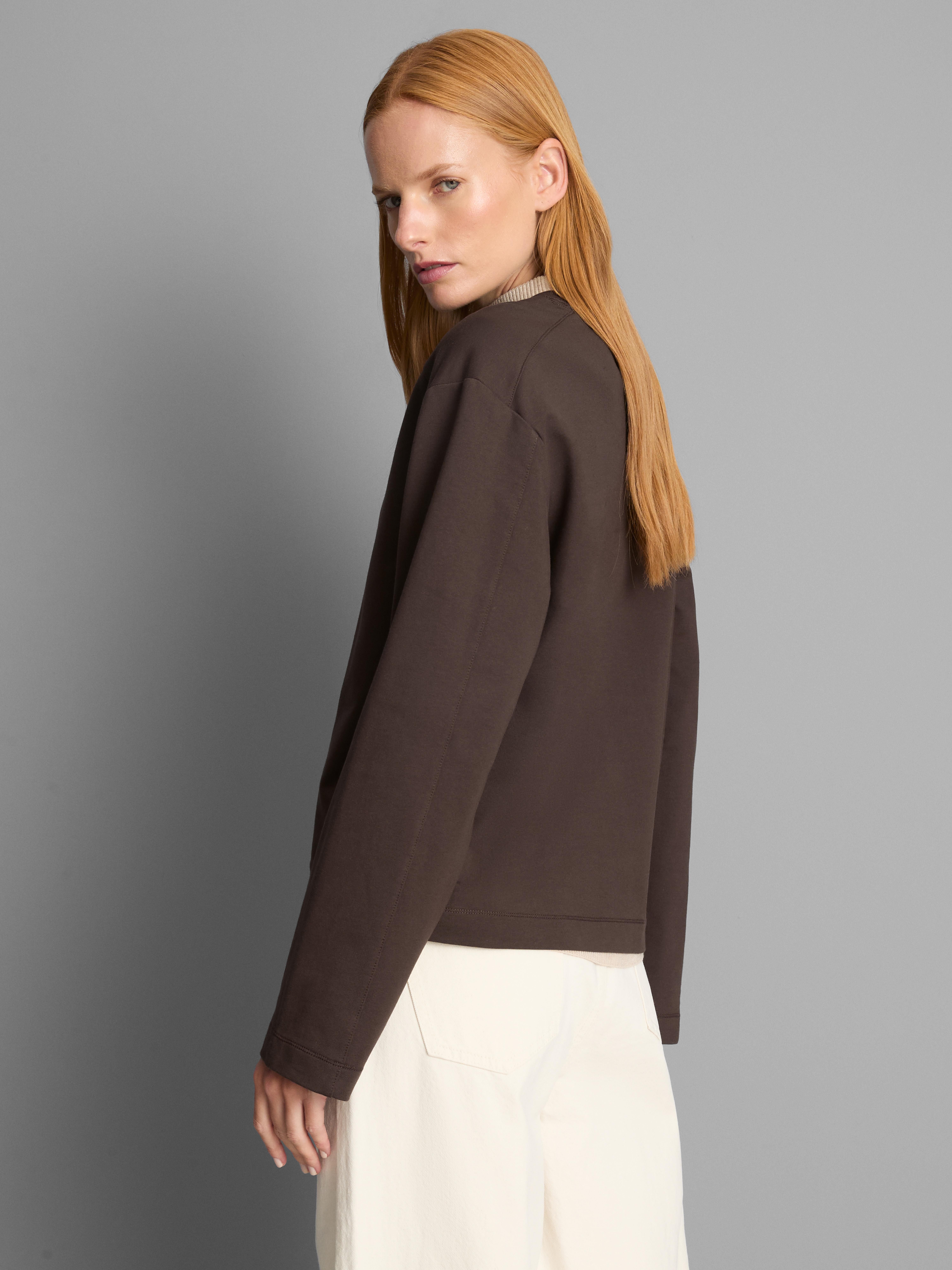 Cotton Blend Crew Neck Sweatshirt