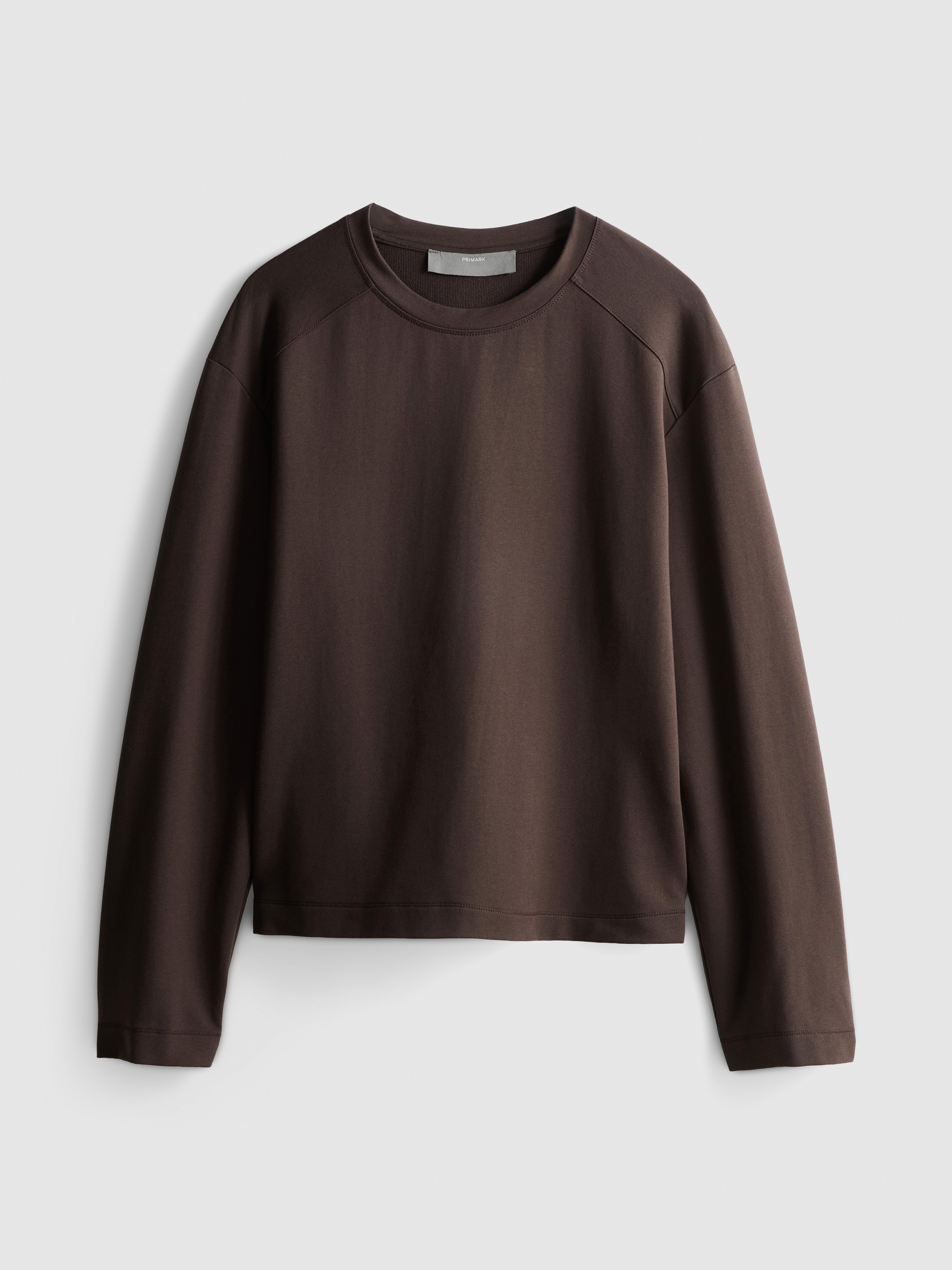 Cotton Blend Crew Neck Sweatshirt