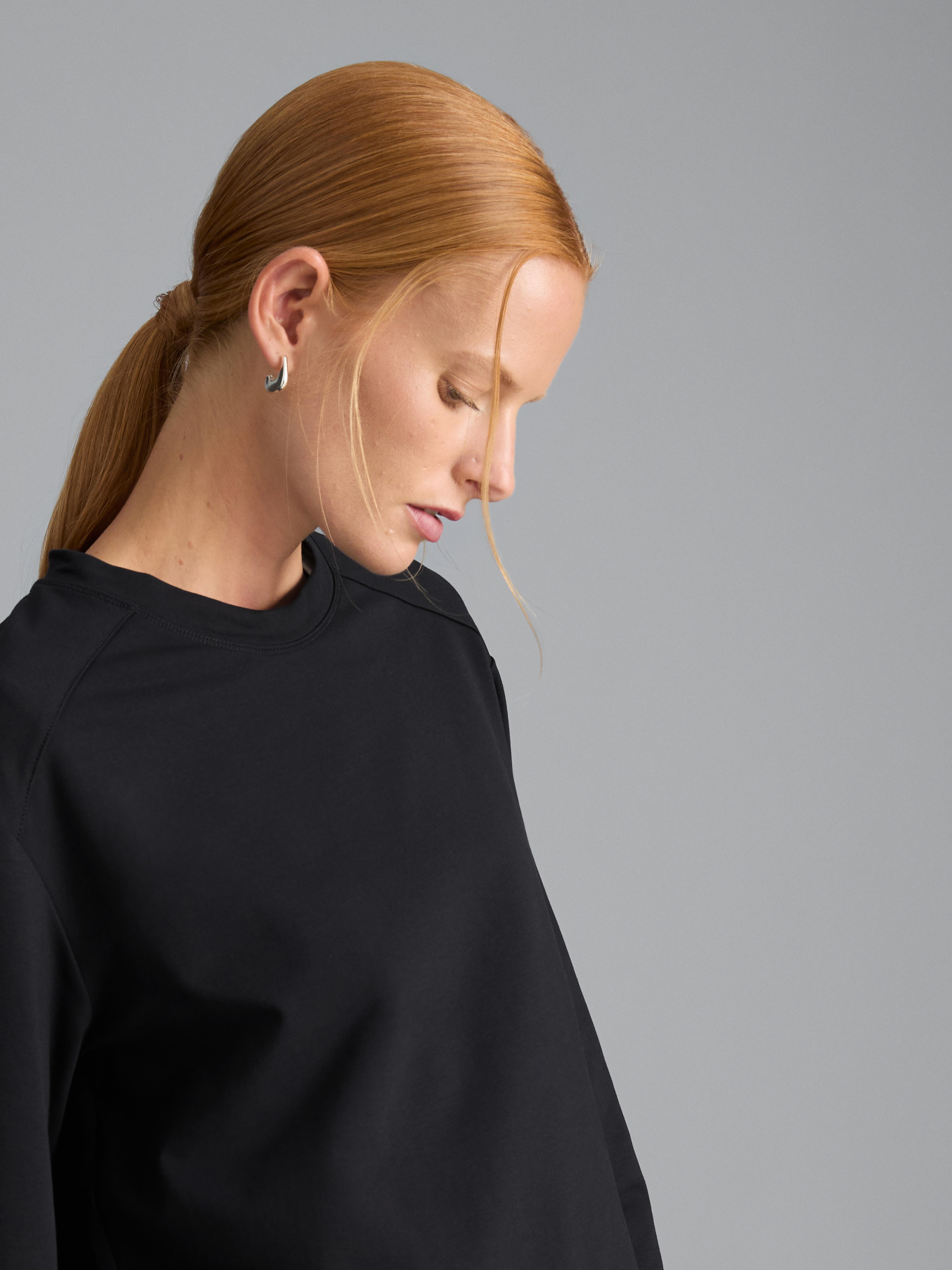 Cotton Blend Crew Neck Sweatshirt