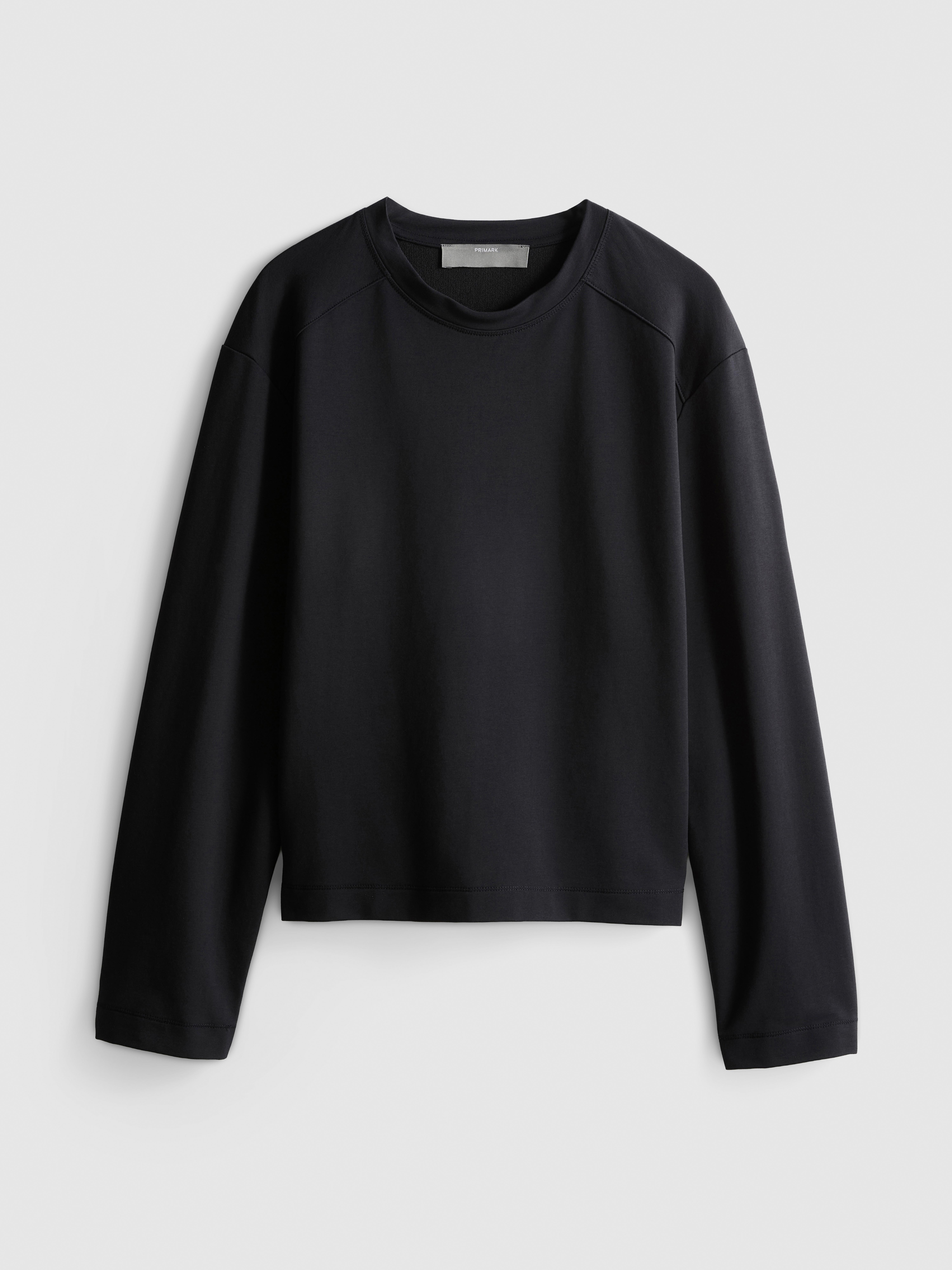 Cotton Blend Crew Neck Sweatshirt
