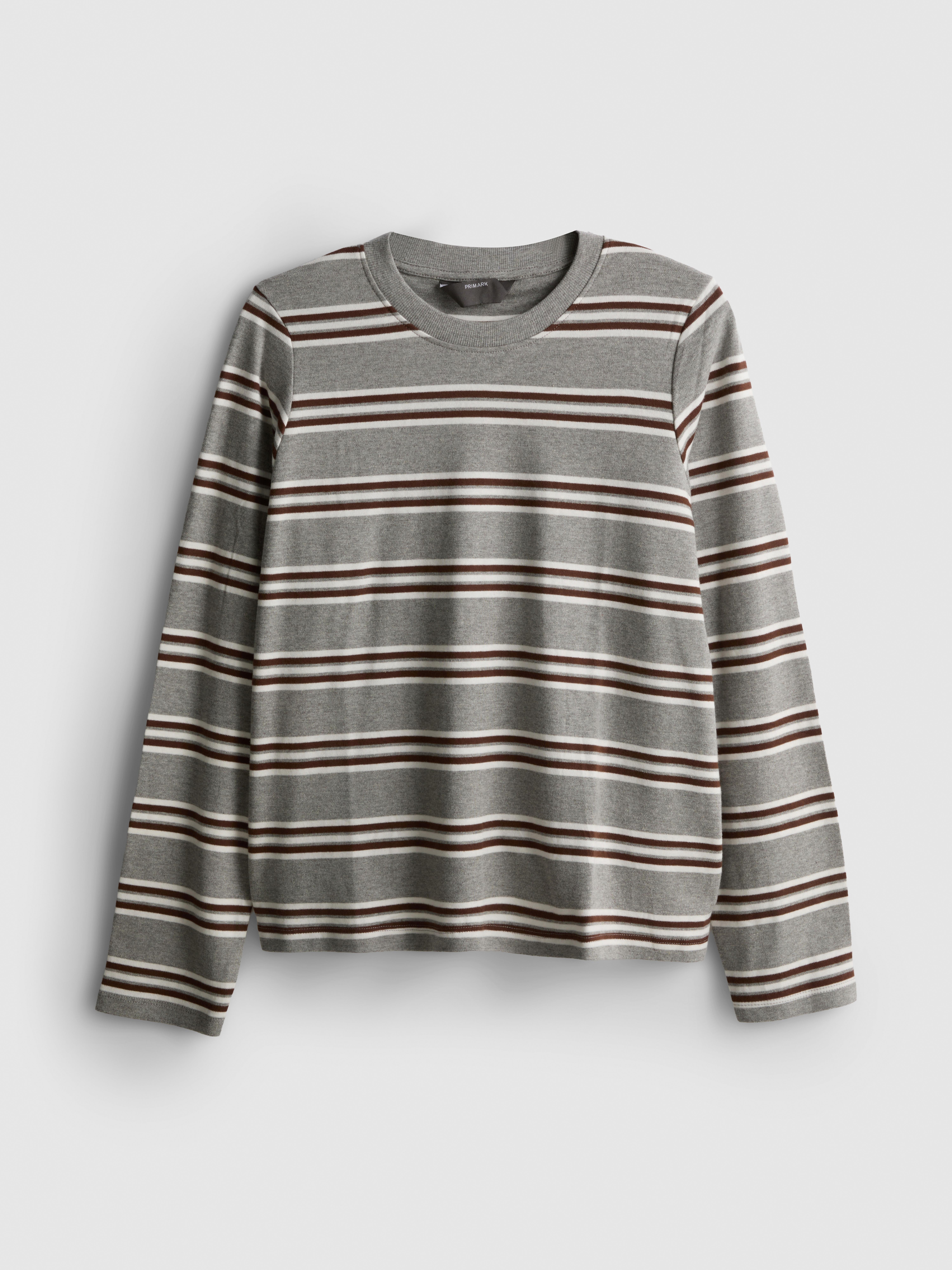 Gestreiftes Langarmshirt aus reiner Baumwolle