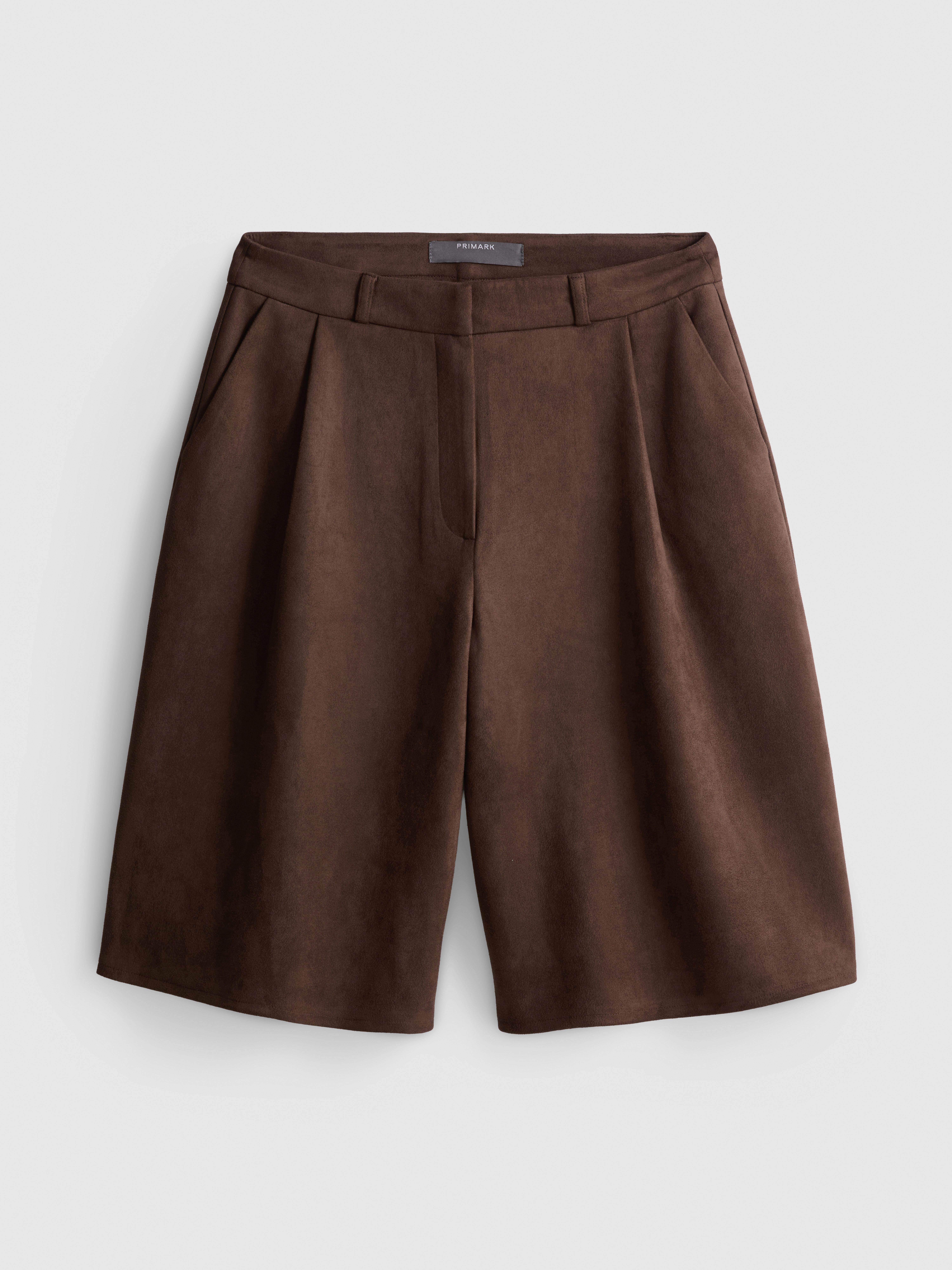 Faux Suede Bermuda Shorts