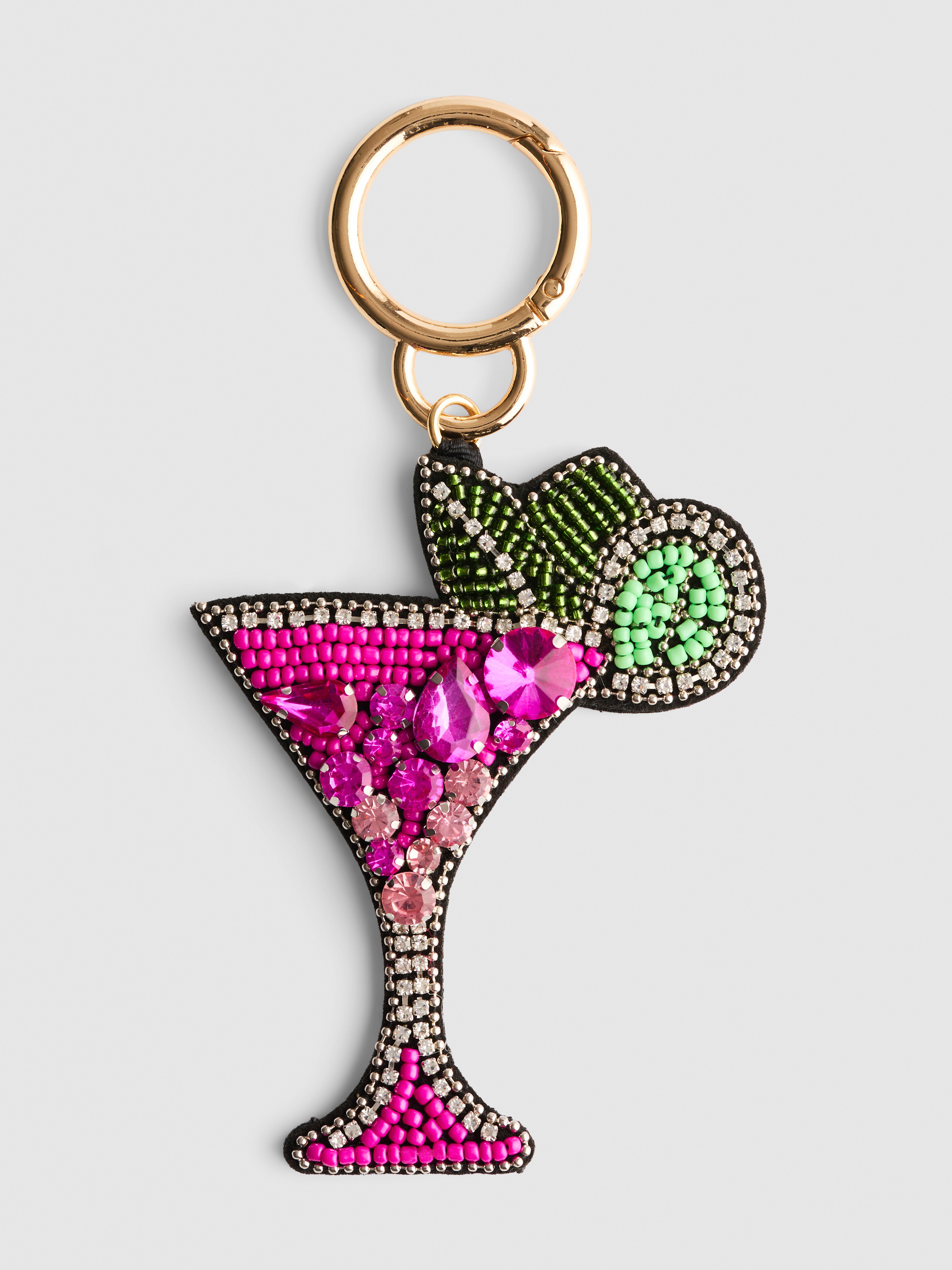 Beaded Drink Charm Keychain