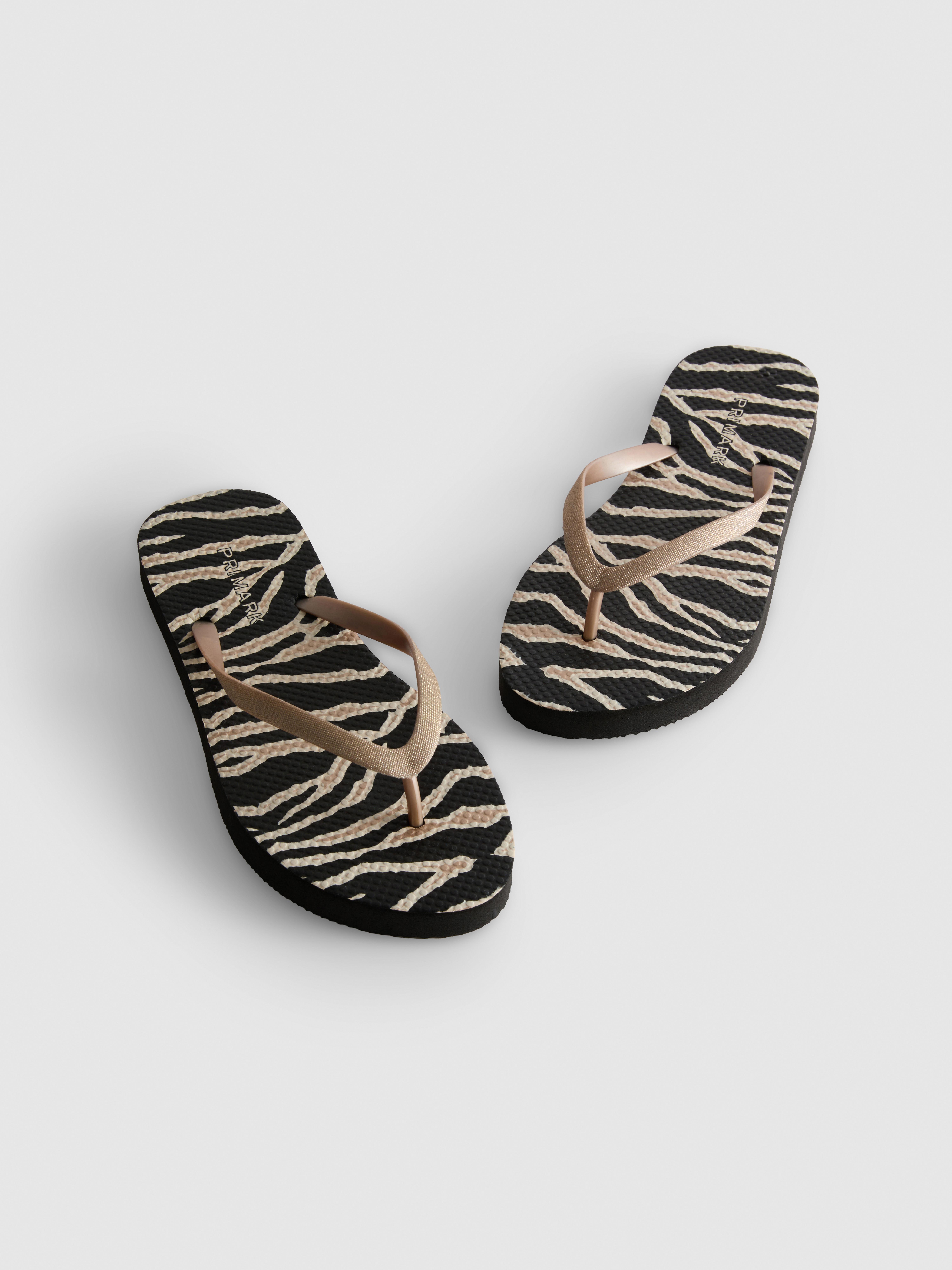 Zebra Print Flip Flops