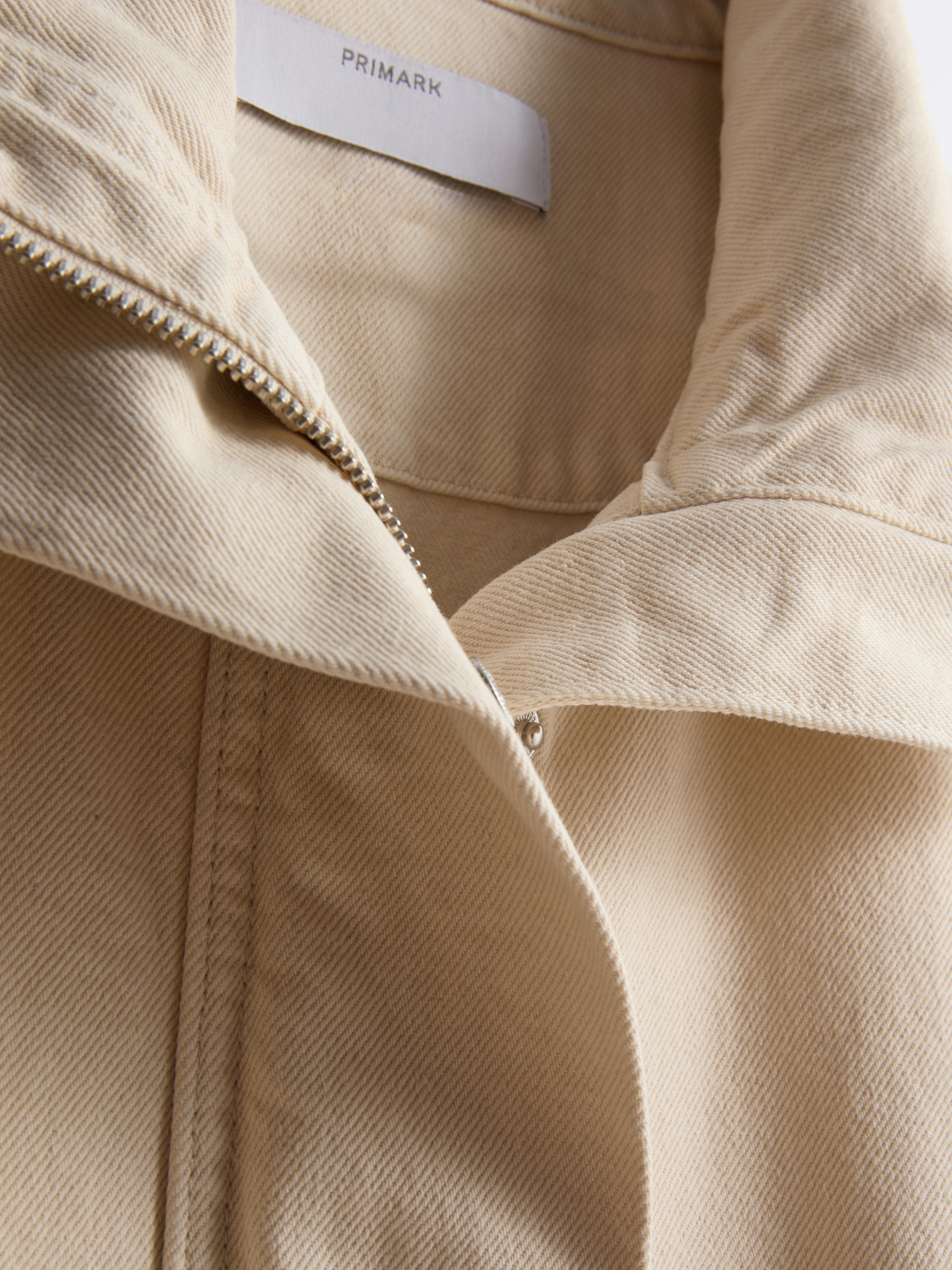Cotton Canvas High-Neck Jacket