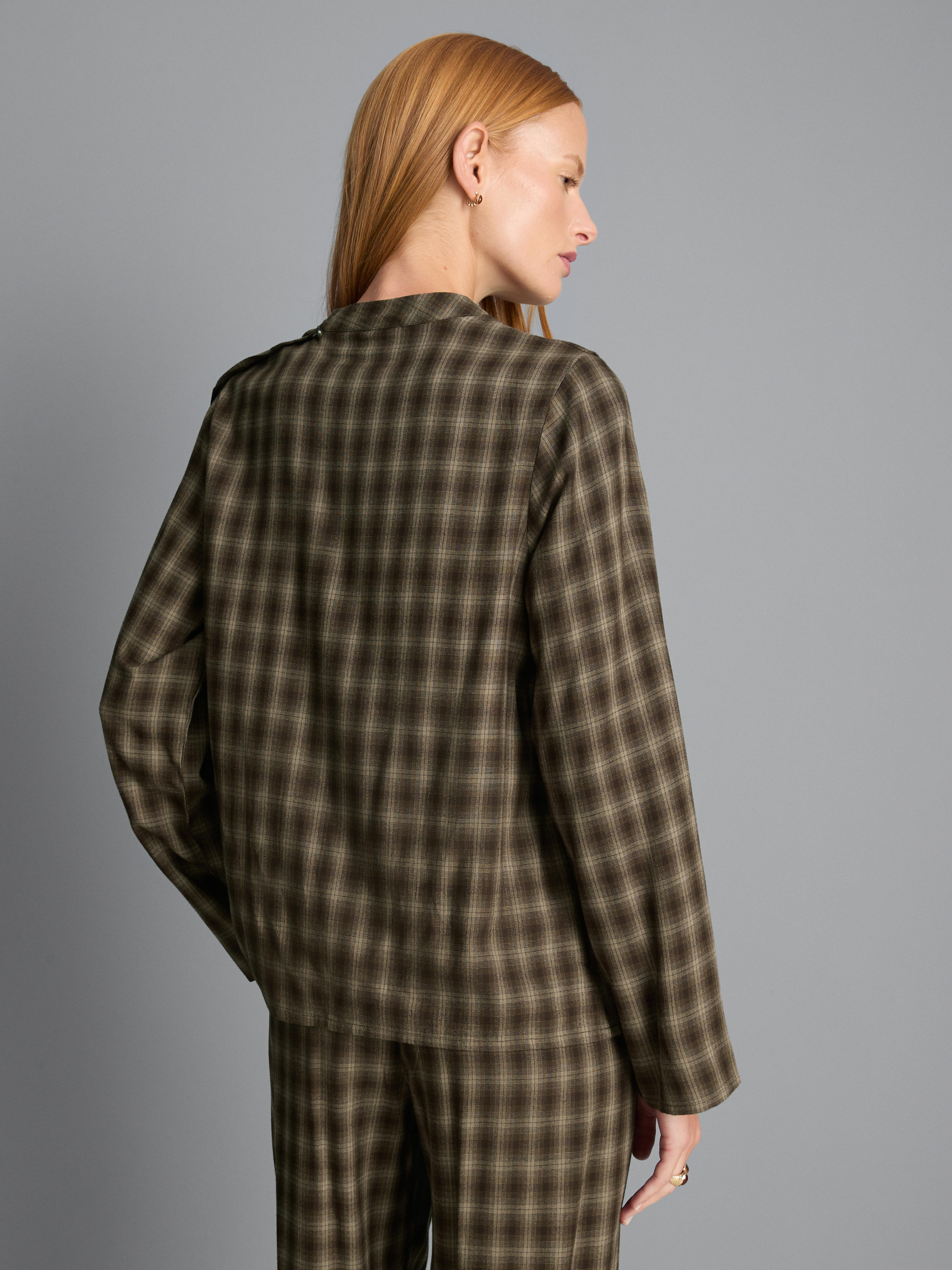 Draped Check Top