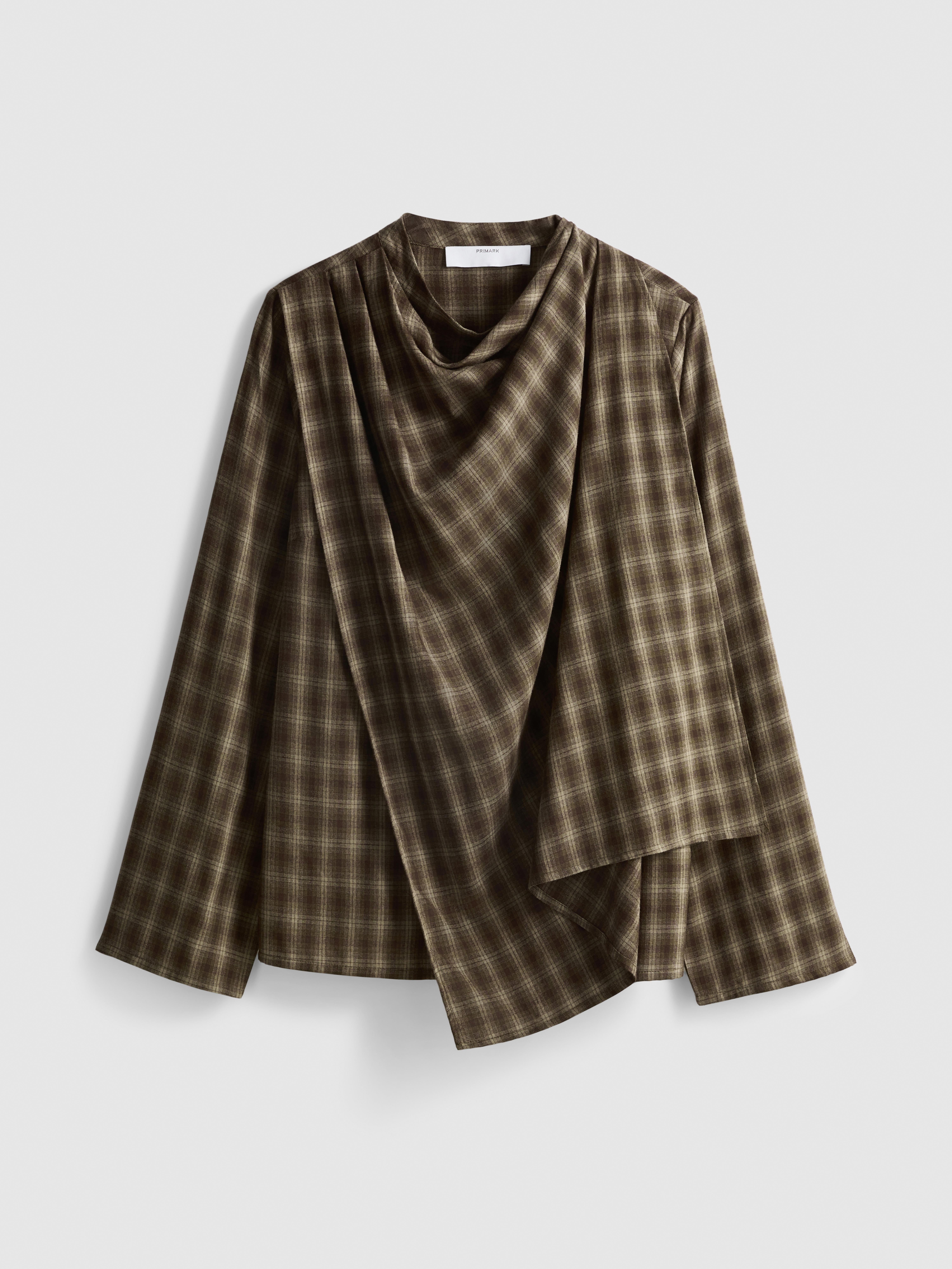Draped Check Top