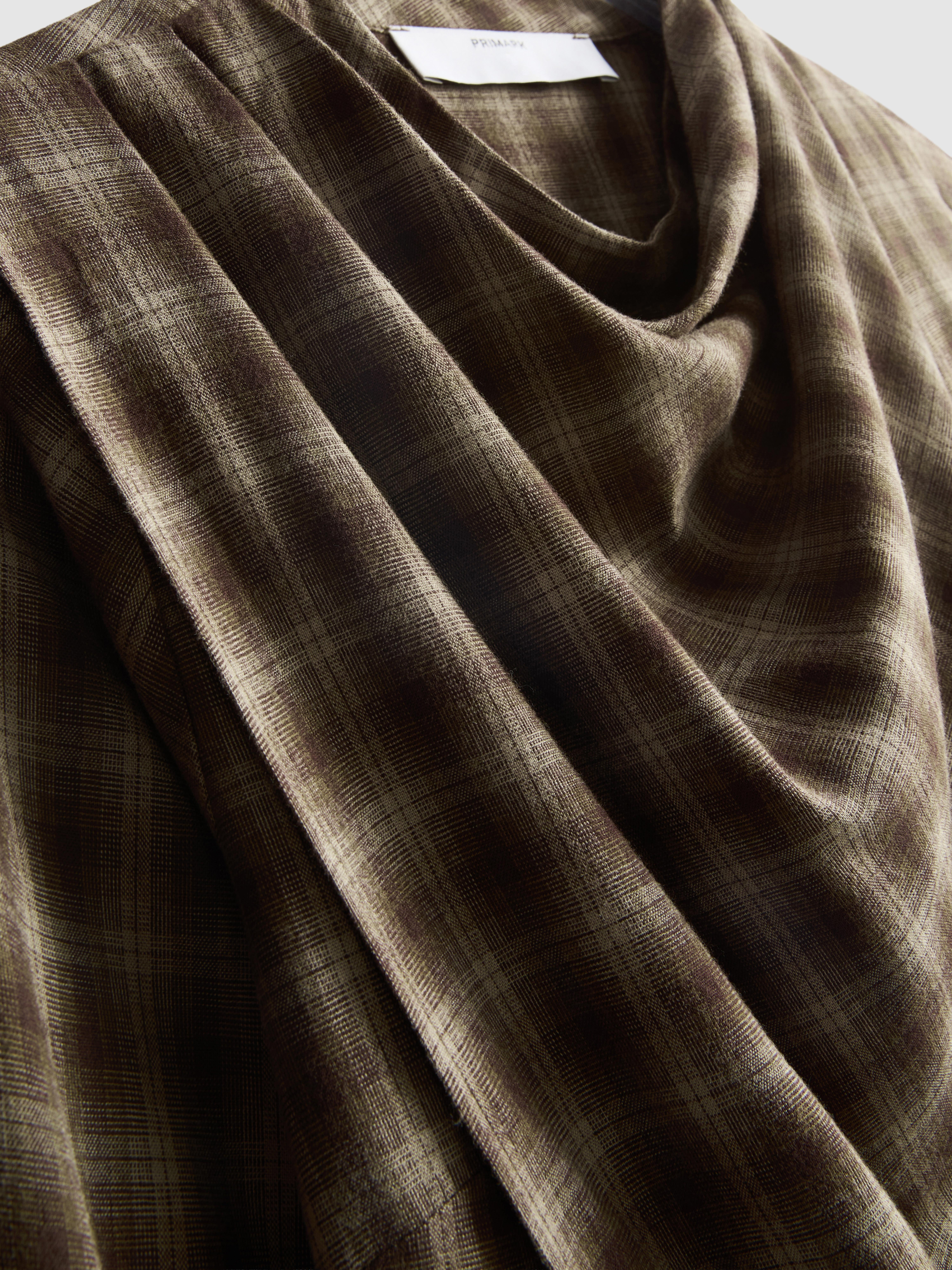 Draped Check Top