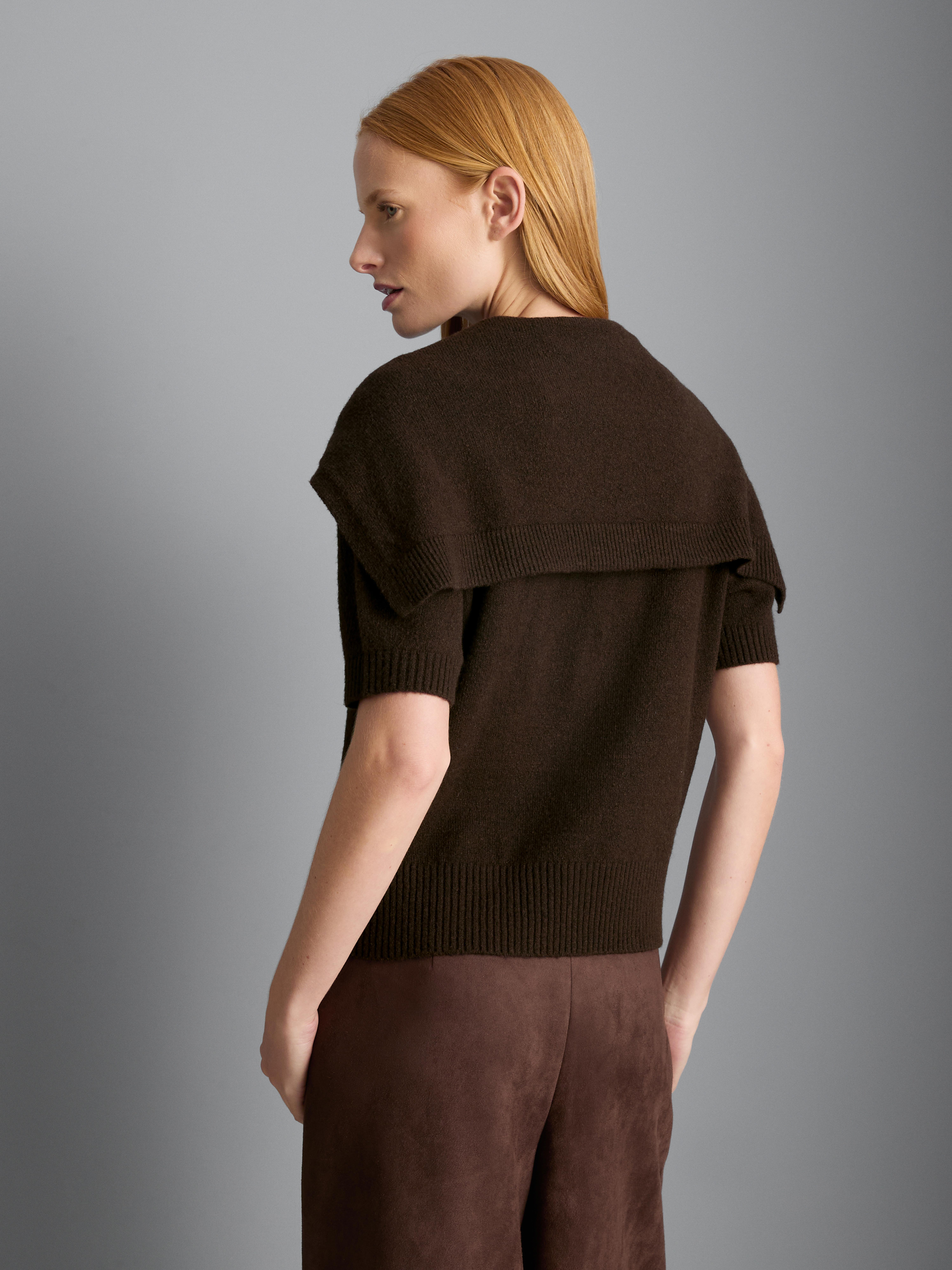 Knitted Tie Neck Tee