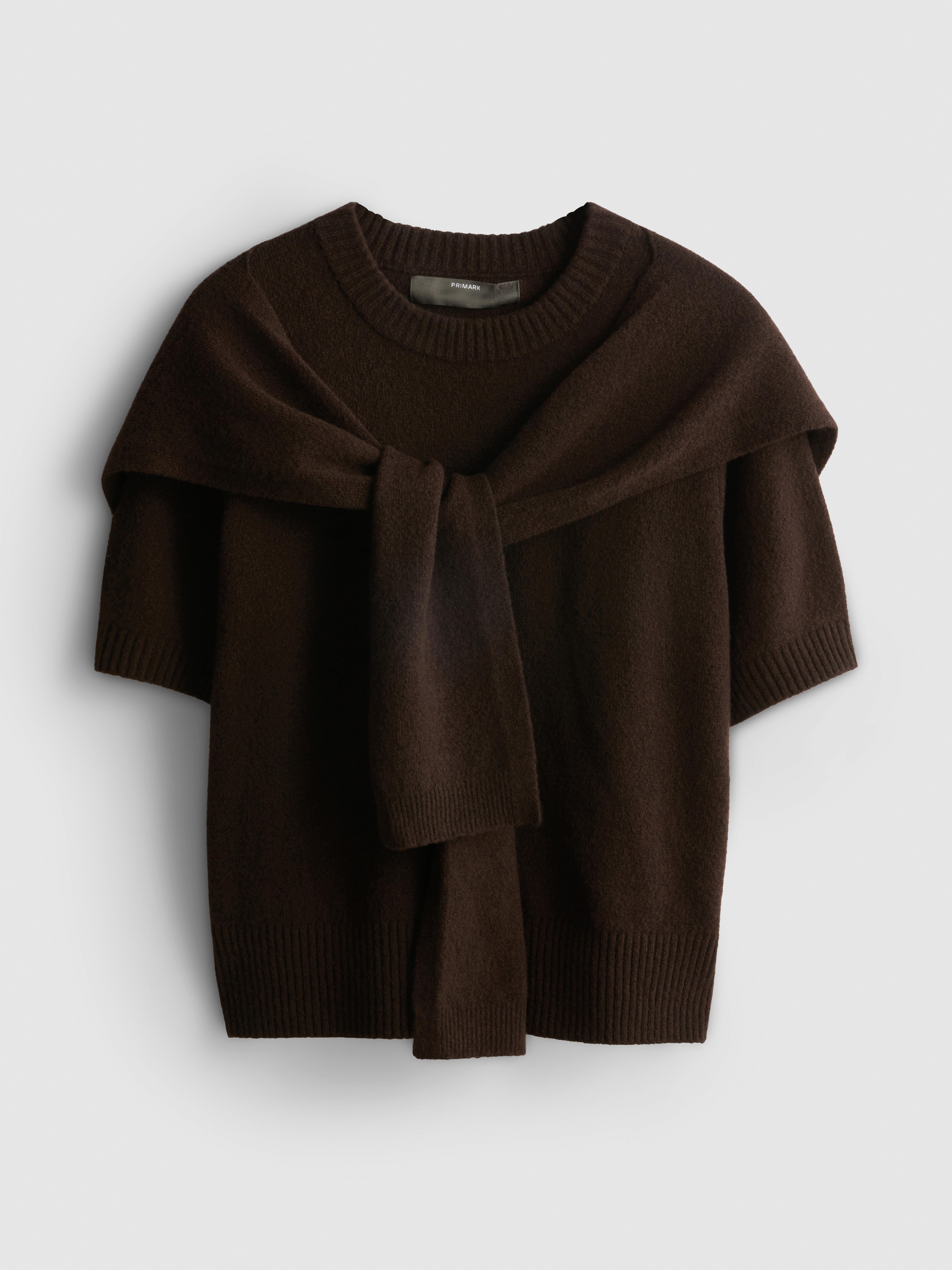 Knitted Tie Neck Tee
