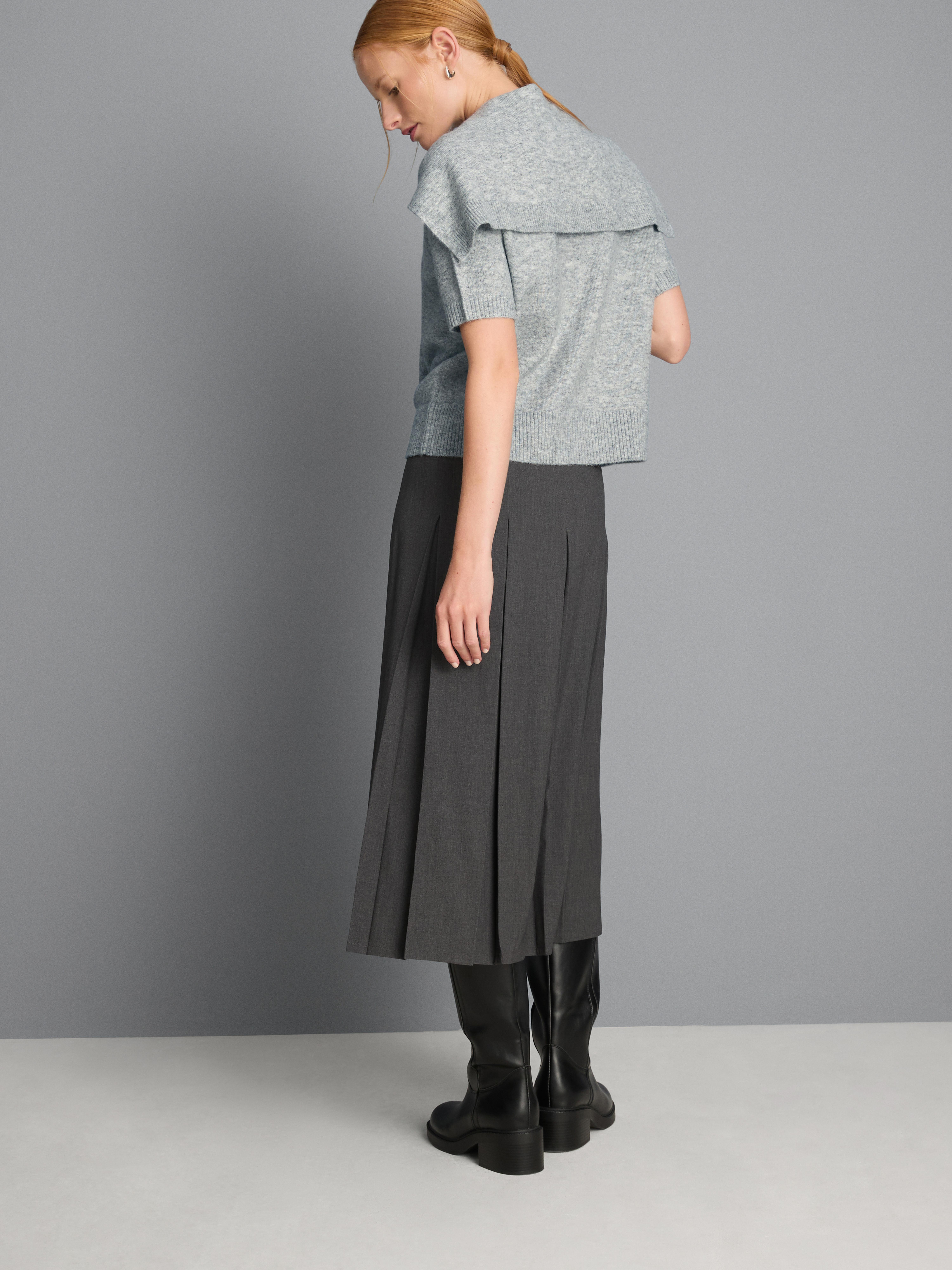 Knitted Tie Neck Tee