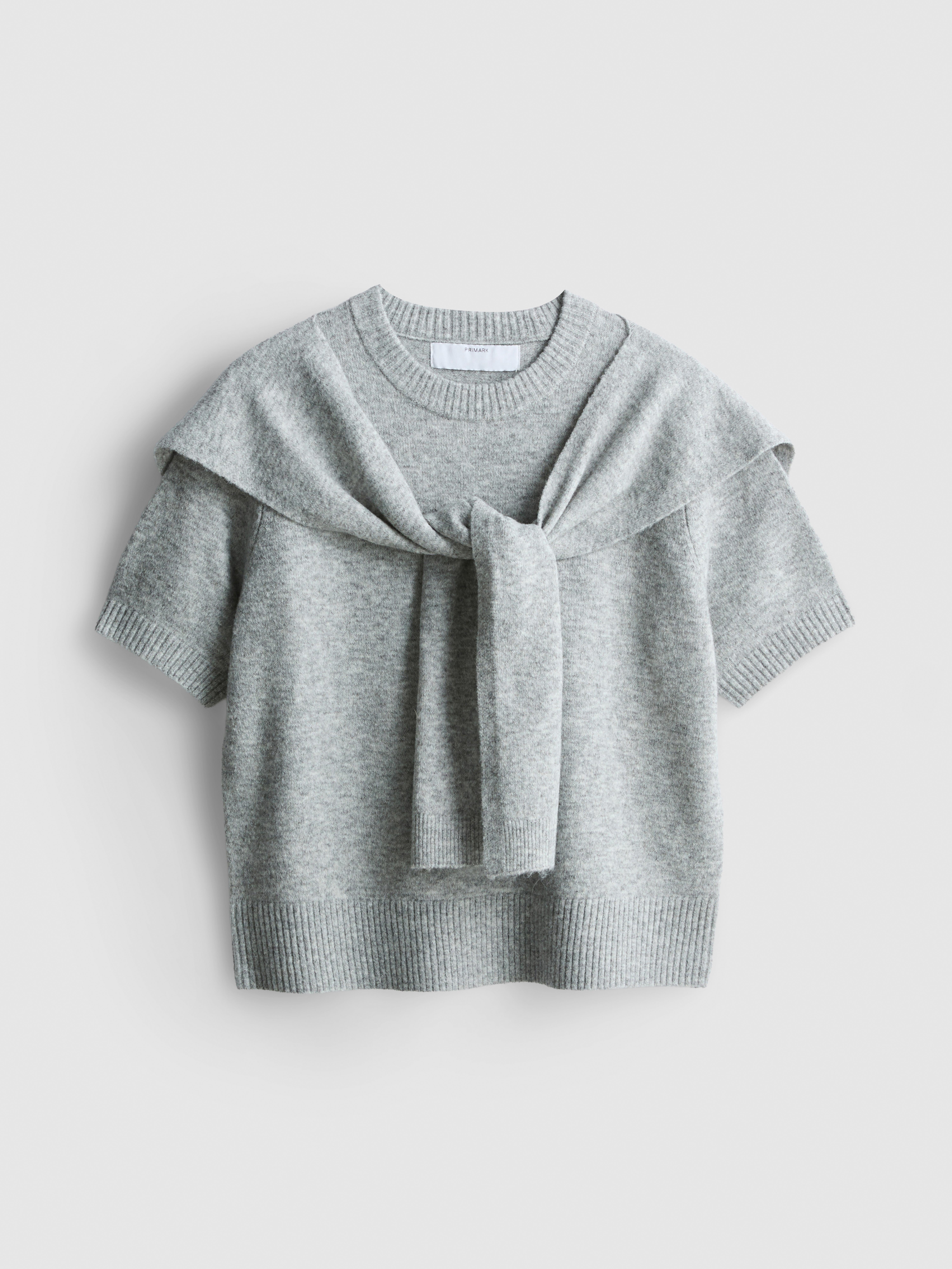 Knitted Tie Neck Tee