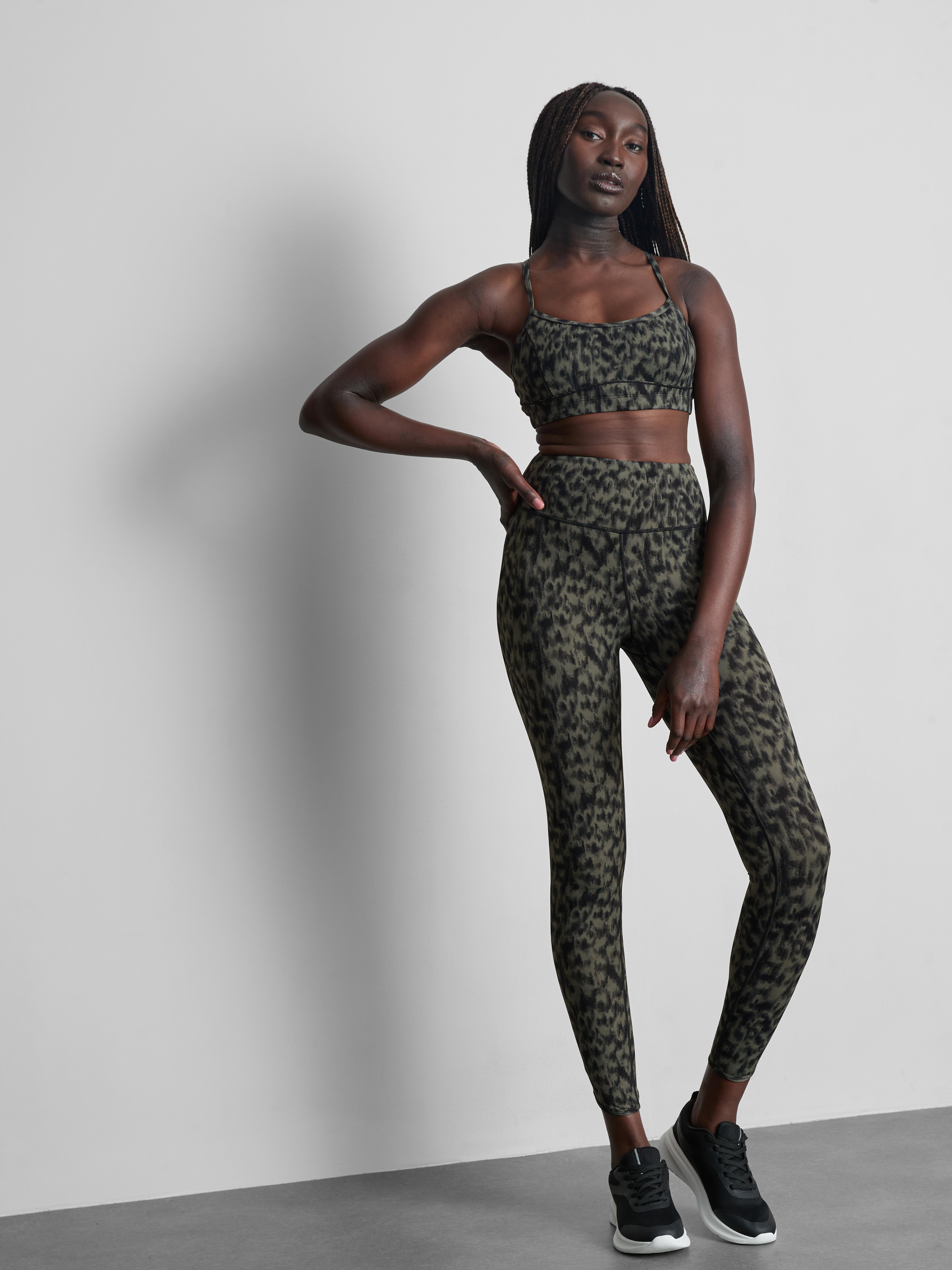 Leopard Print Racerback Active Crop Top