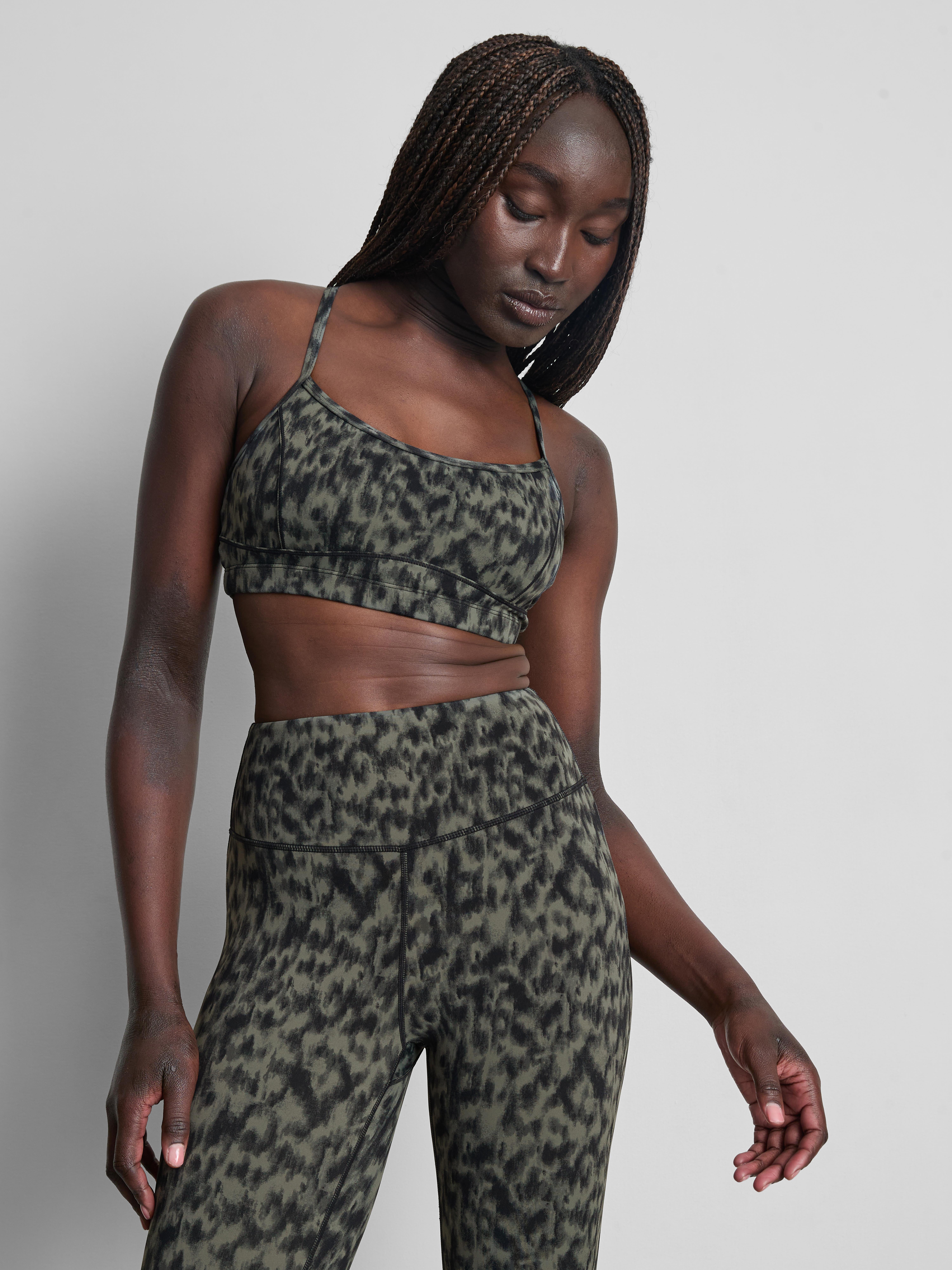 Leopard Print Racerback Active Crop Top