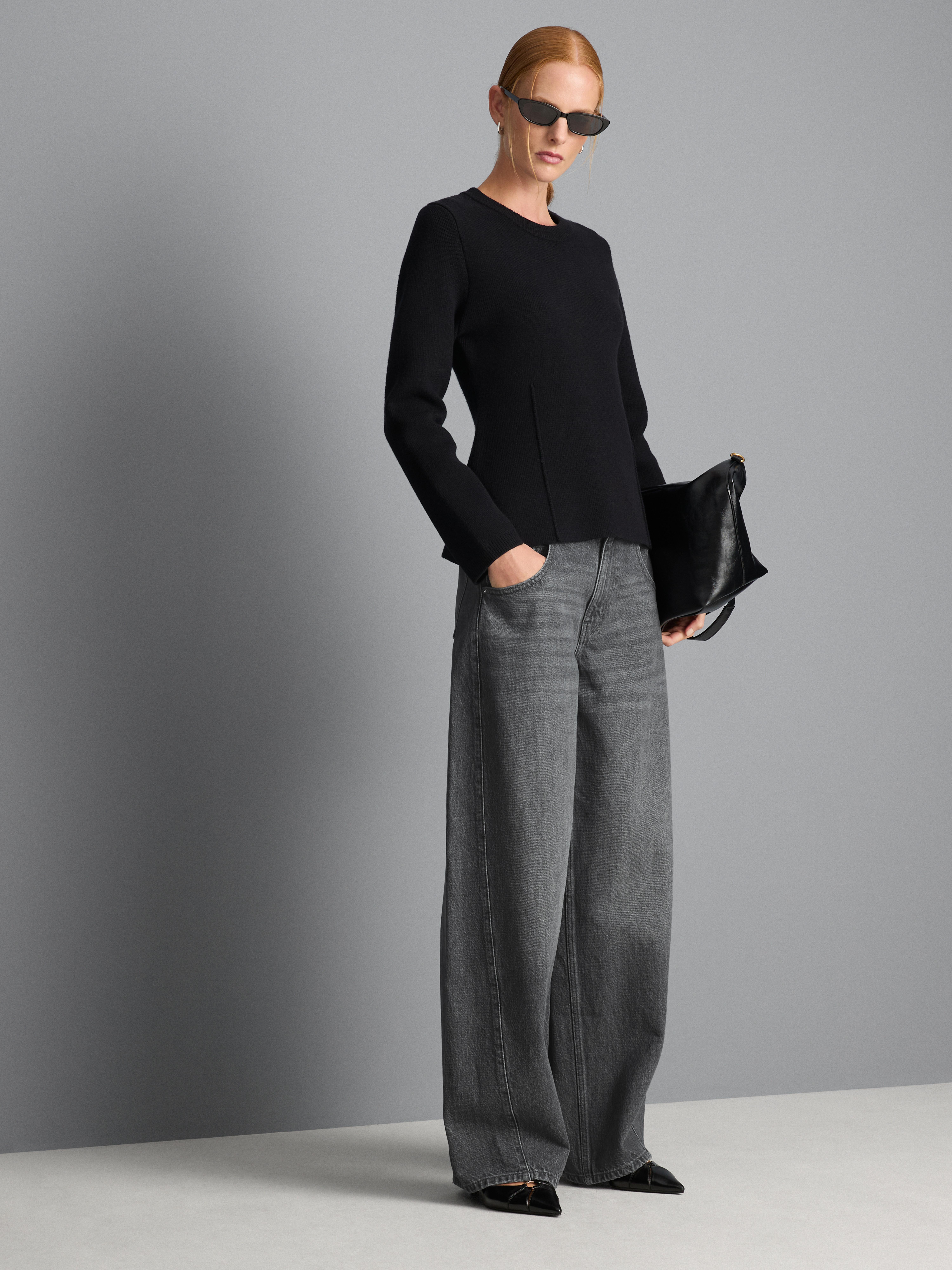 Cotton Denim Baggy Barrel Leg Jeans