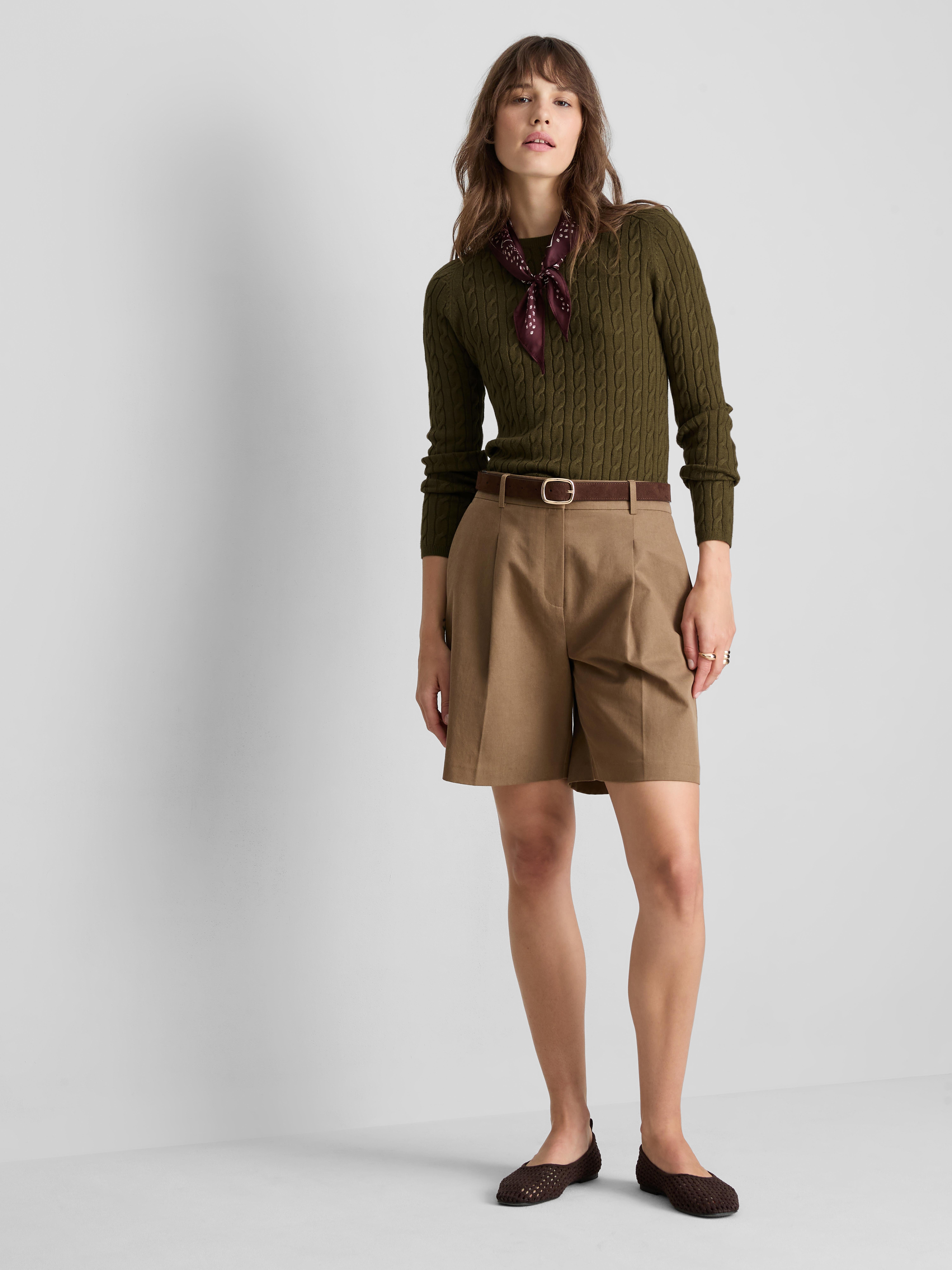 Cable Knit Crew Neck Sweater