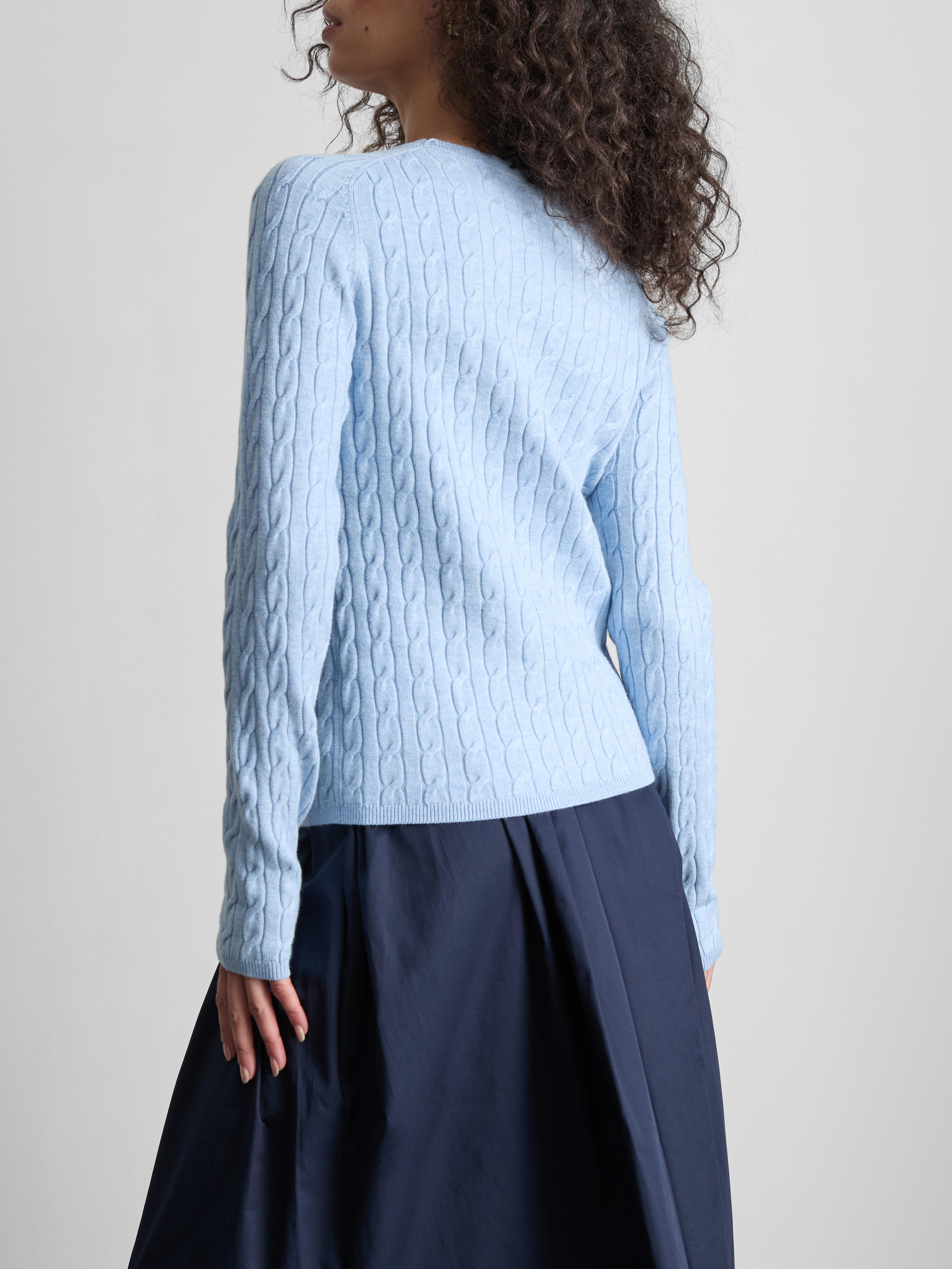 Cable Knit Crew Neck Sweater
