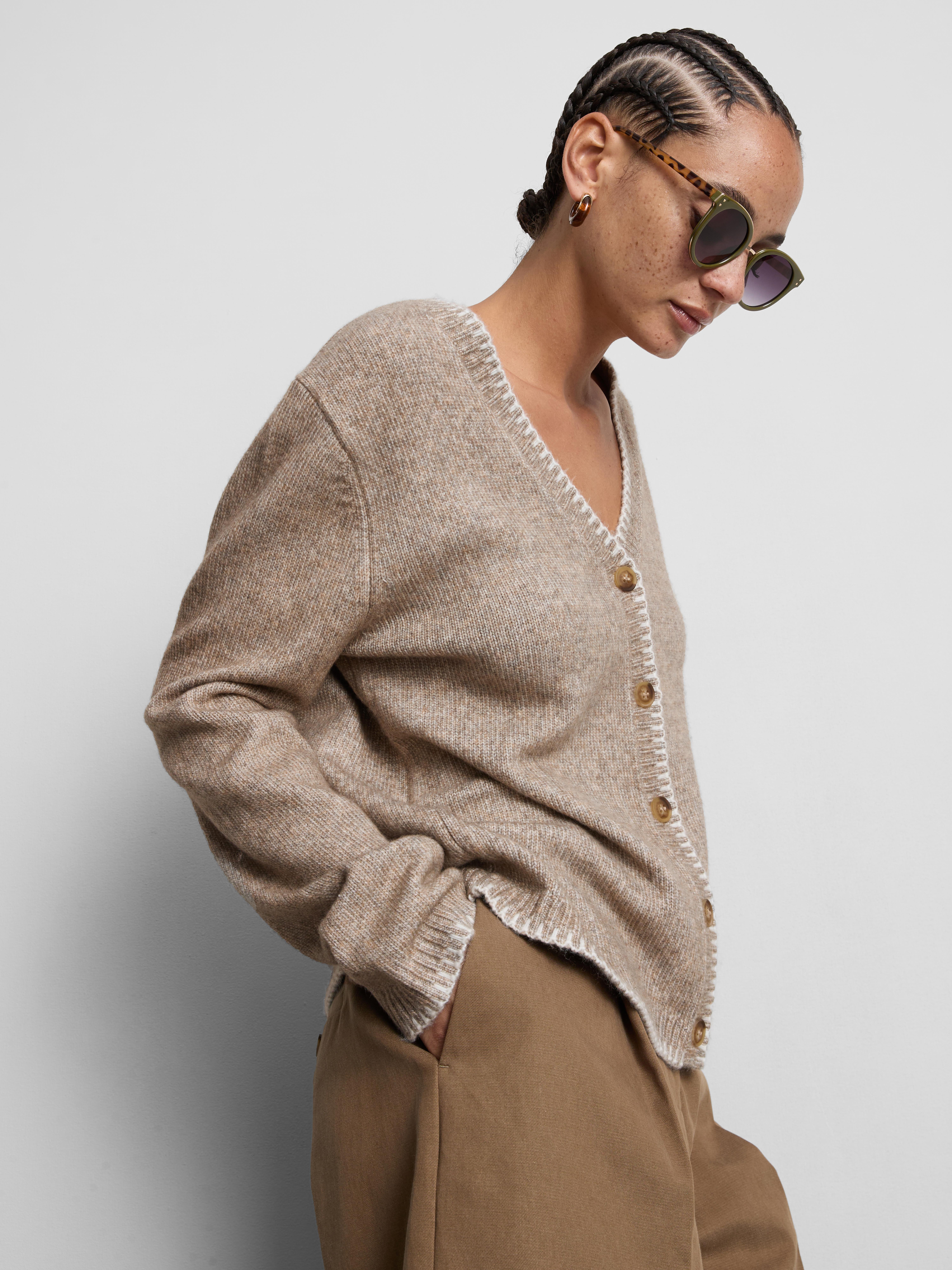 Halo Stitch V-Neck Cardigan